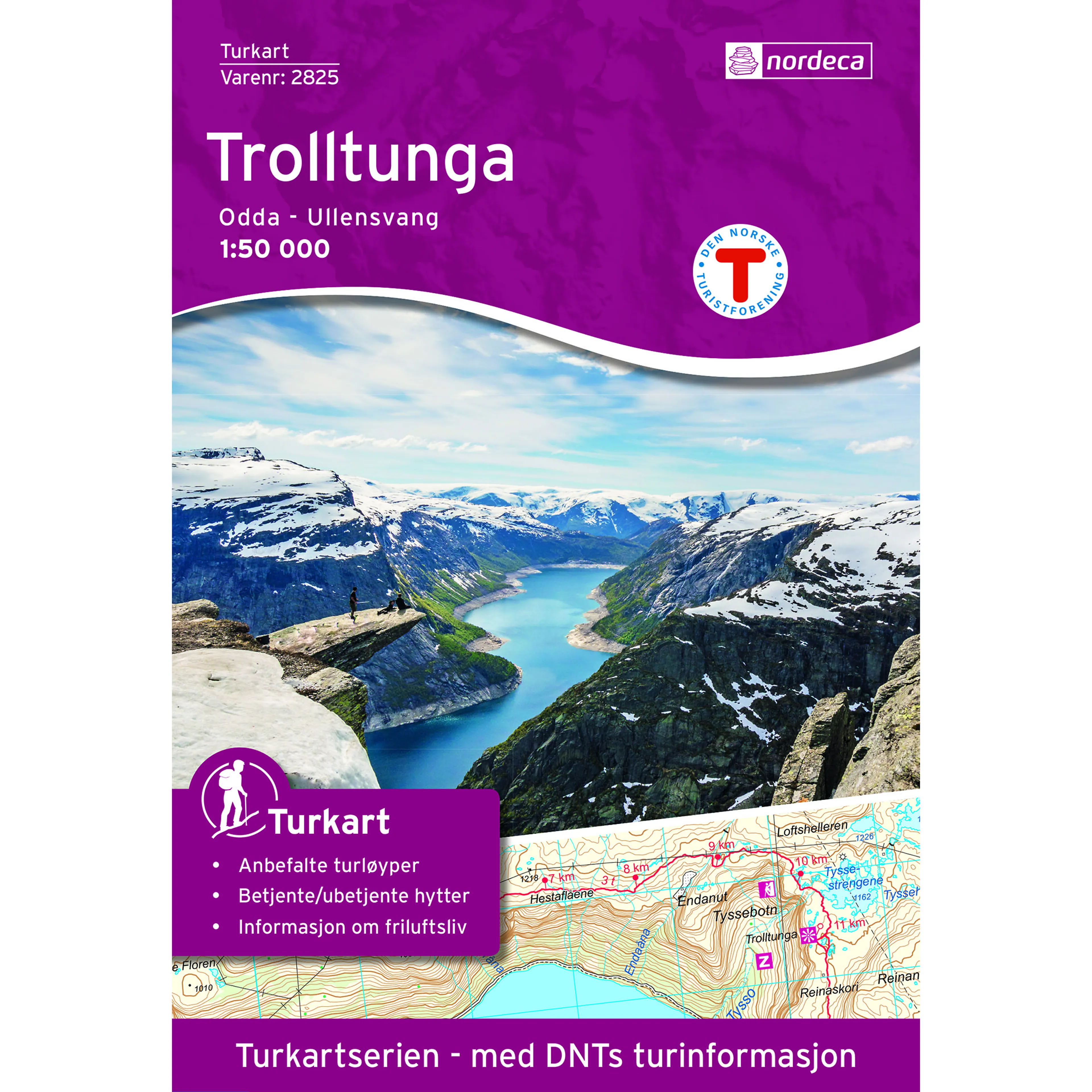 TROLLTUNGA, ODDA - ULLENSVANG 1:50 000