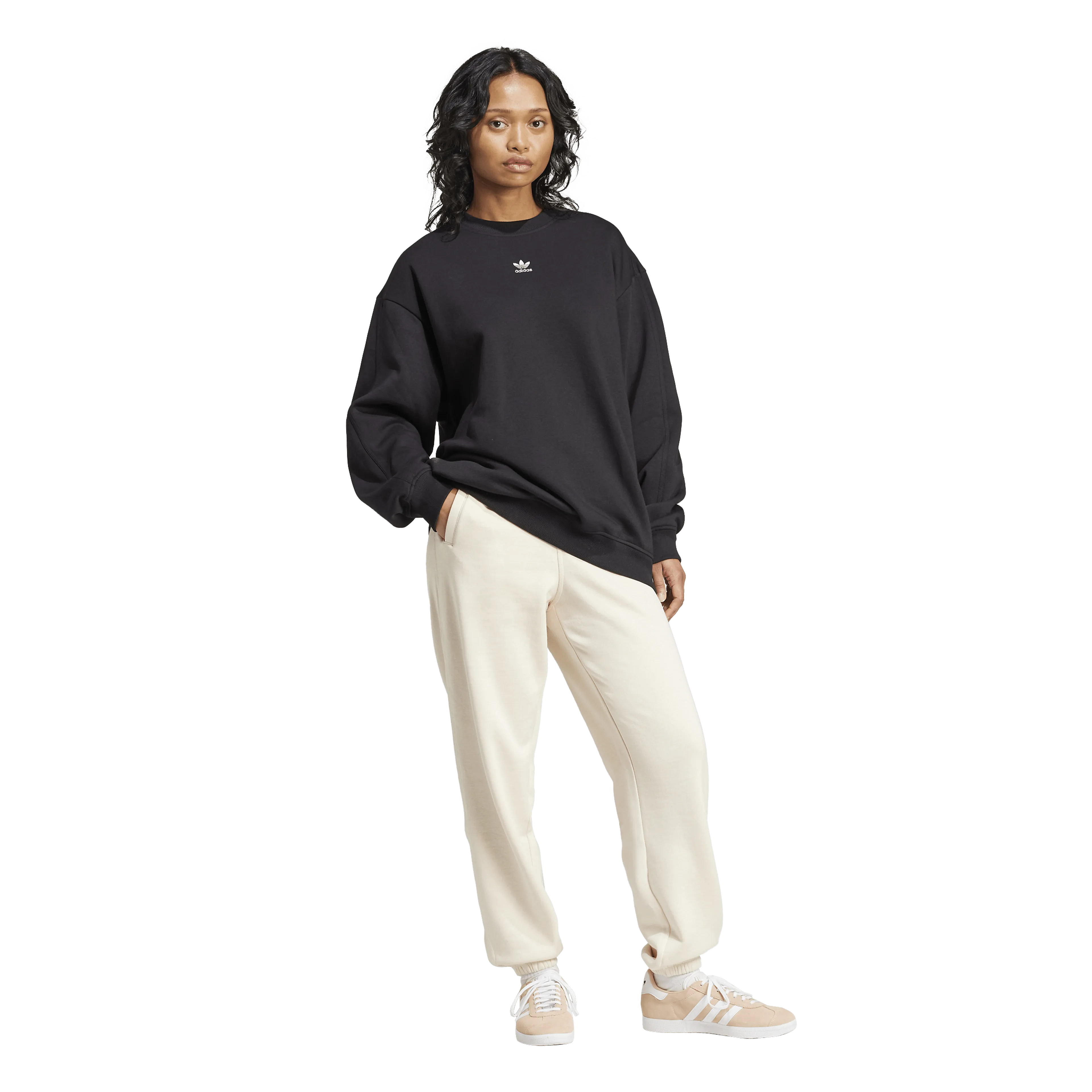 Essentials Fleece Long Oversized Crew Sweatshirt