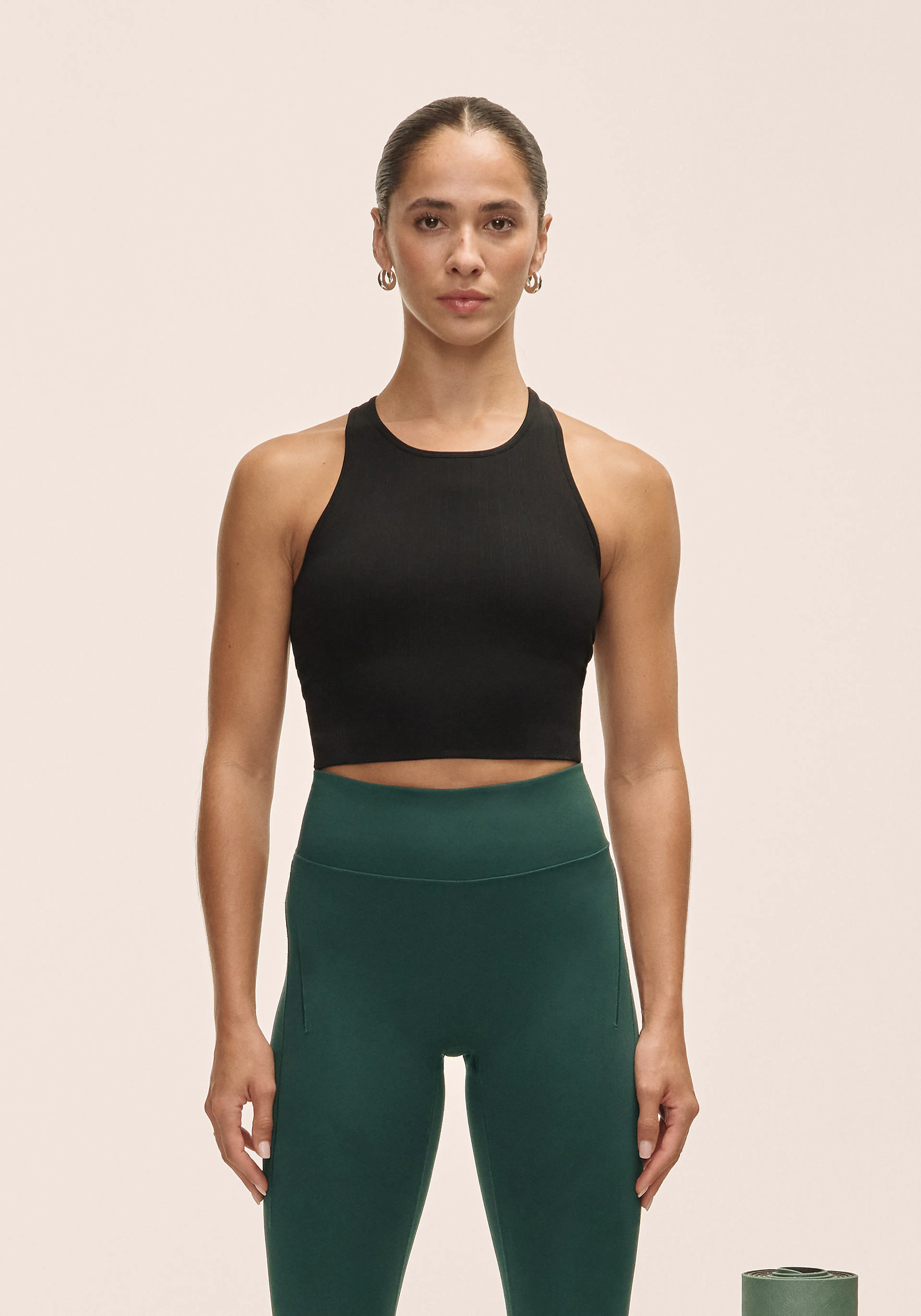 Multi Rib Seamless Padded Sports Top
