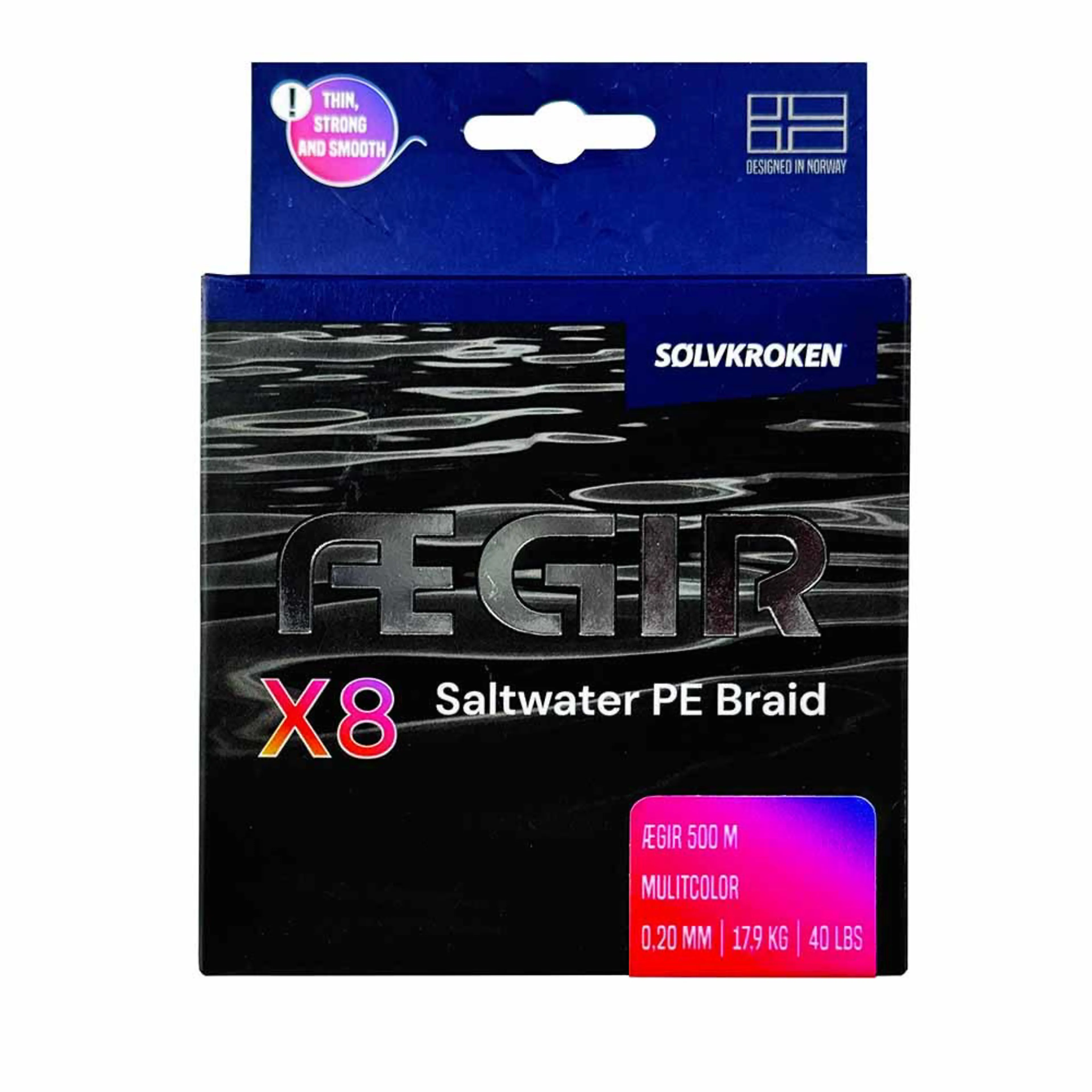 SØLVKROKEN ÆGIR MULTICOLOR BRAID 500 M 0,30