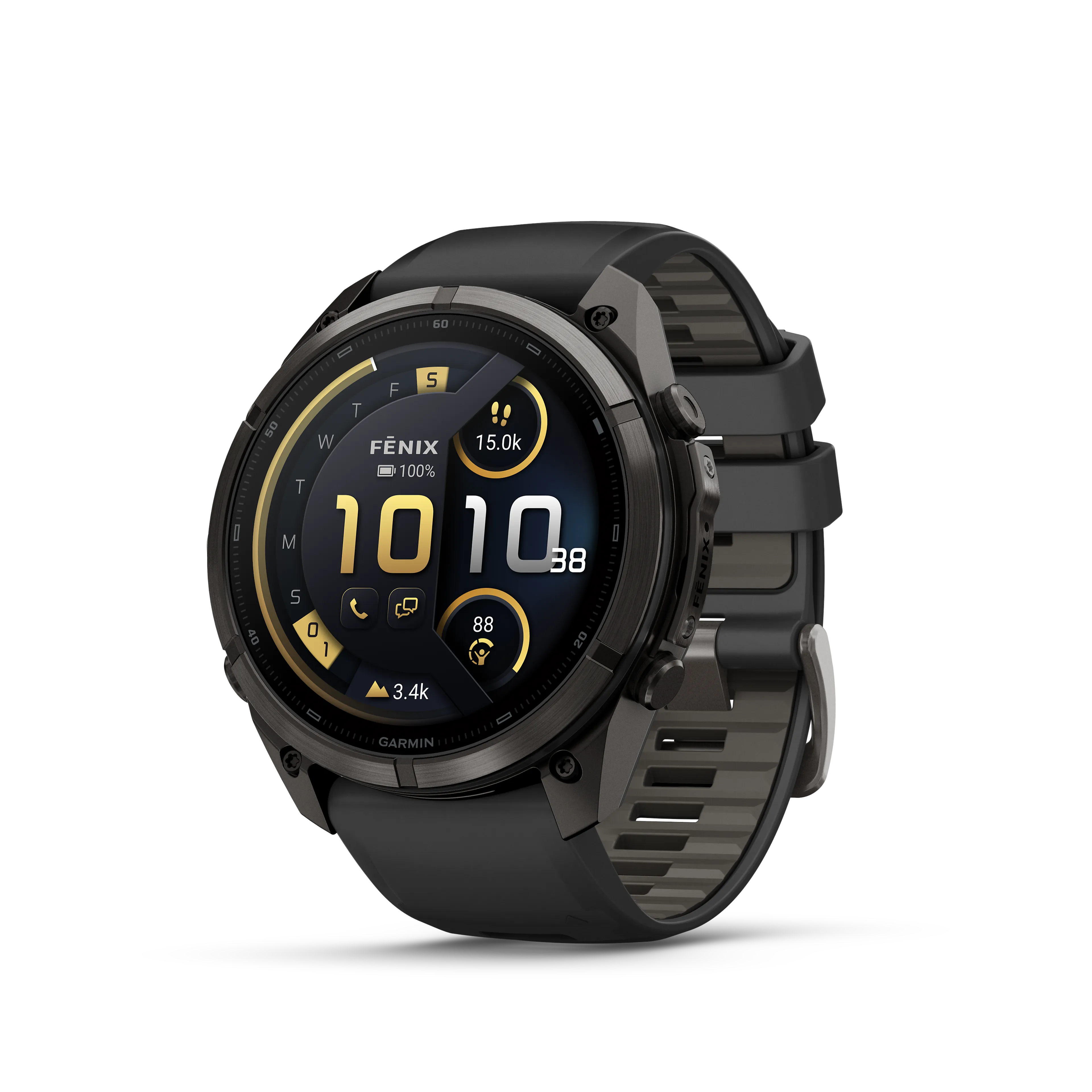Fenix 9 Pro  inReach, 51 mm, Carbon gray DLC titanium with black/pebble gray silicone band