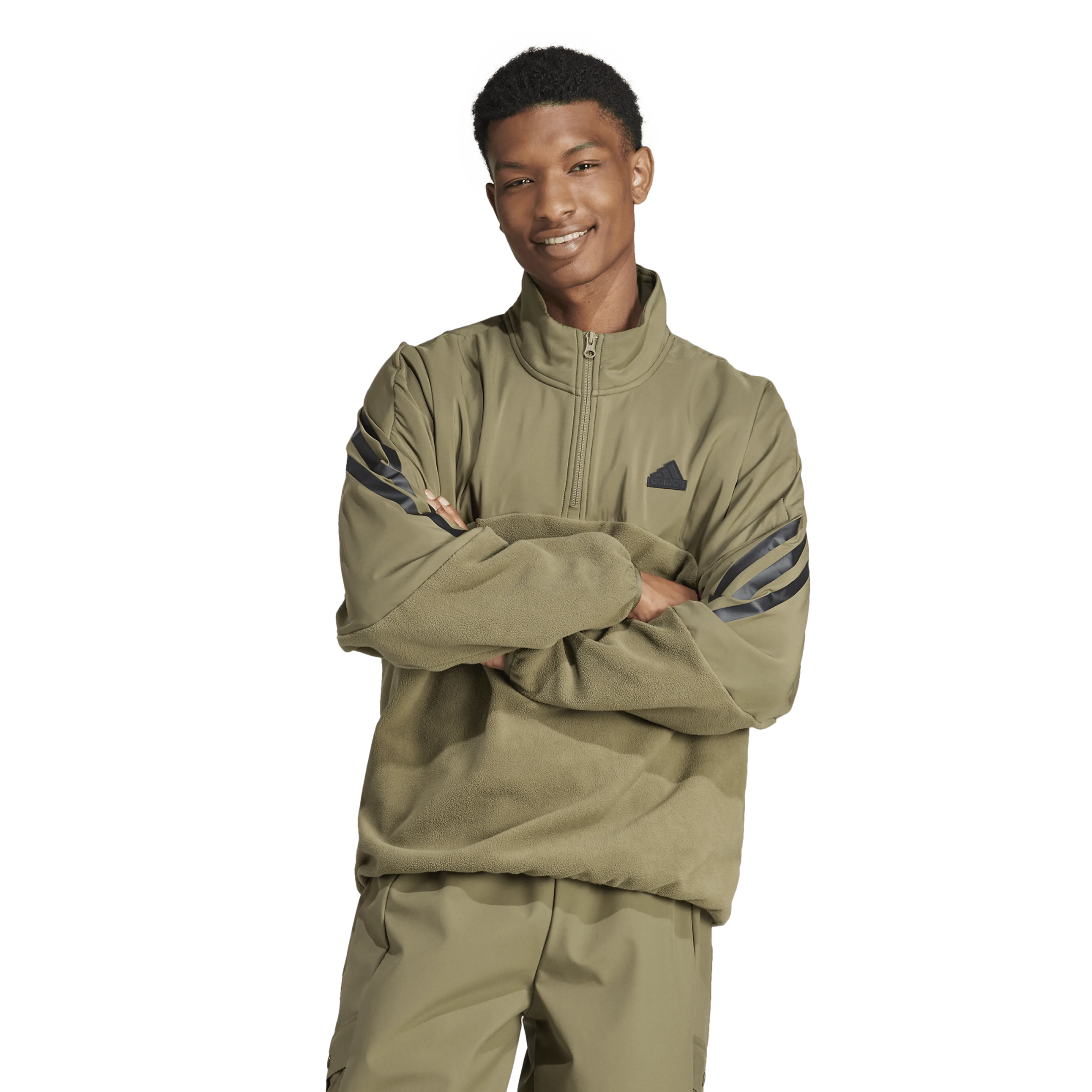 Future Icons 3-Stripes 1/4-Zip genser herre