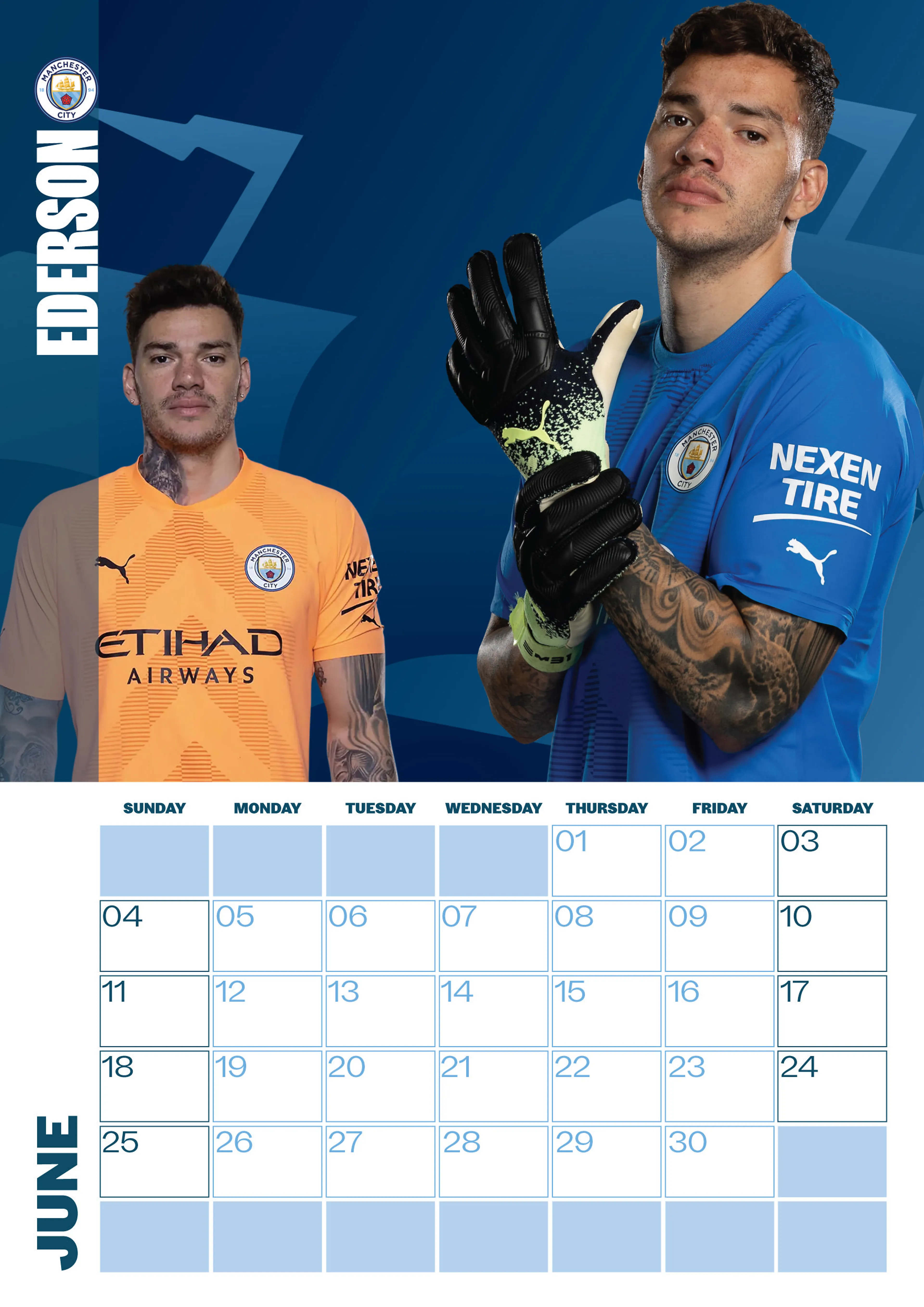 MANCHESTER CITY FC 2024 A3 KALENDER