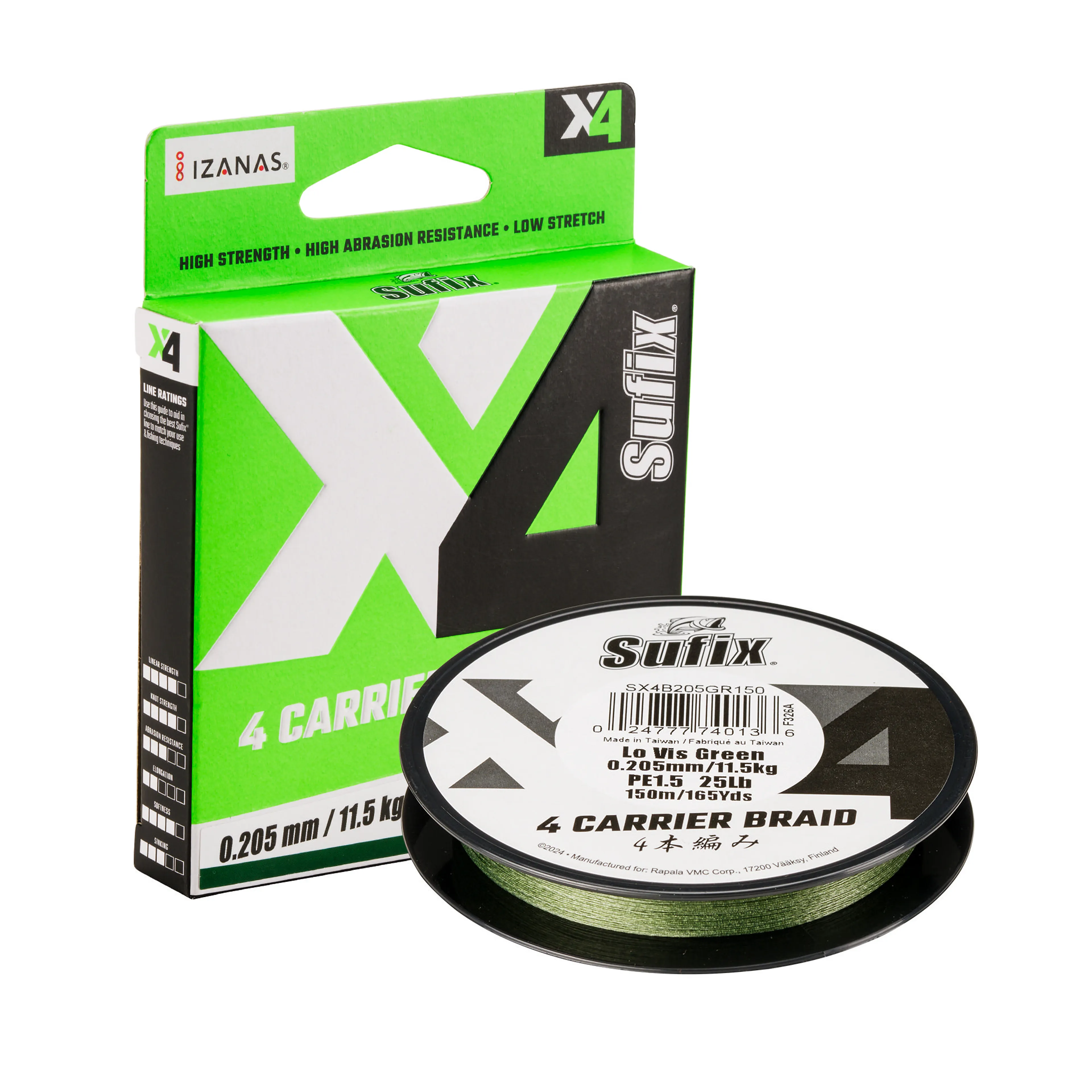 X4 Braid Lo Vis Green 300m 0,165mm 8,6kg