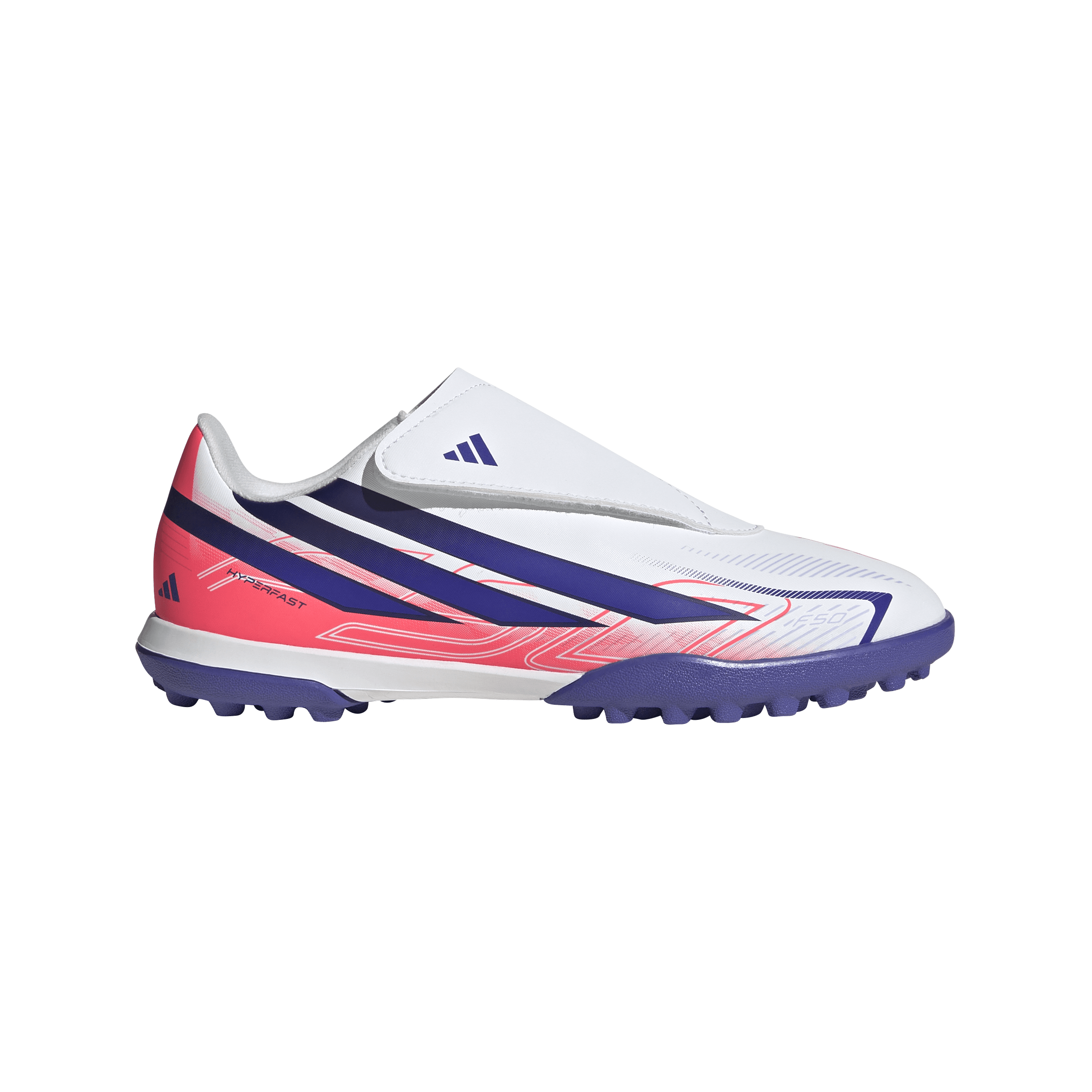 F50 Hyperfast Club Velcro Turf Fotballsko Grus/Kunstgress Barn