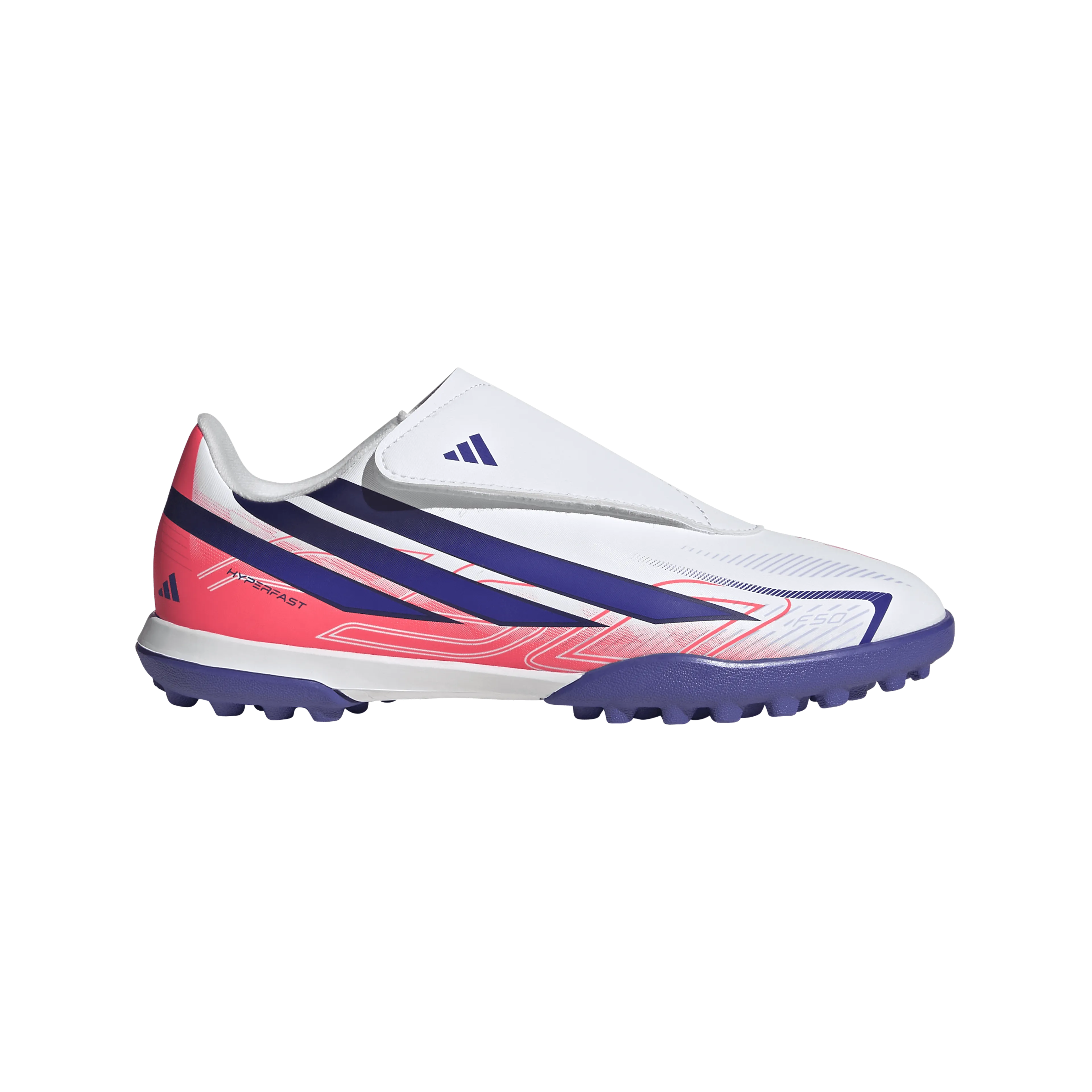 F50 Hyperfast Club Velcro Turf Fotballsko Grus/Kunstgress Barn