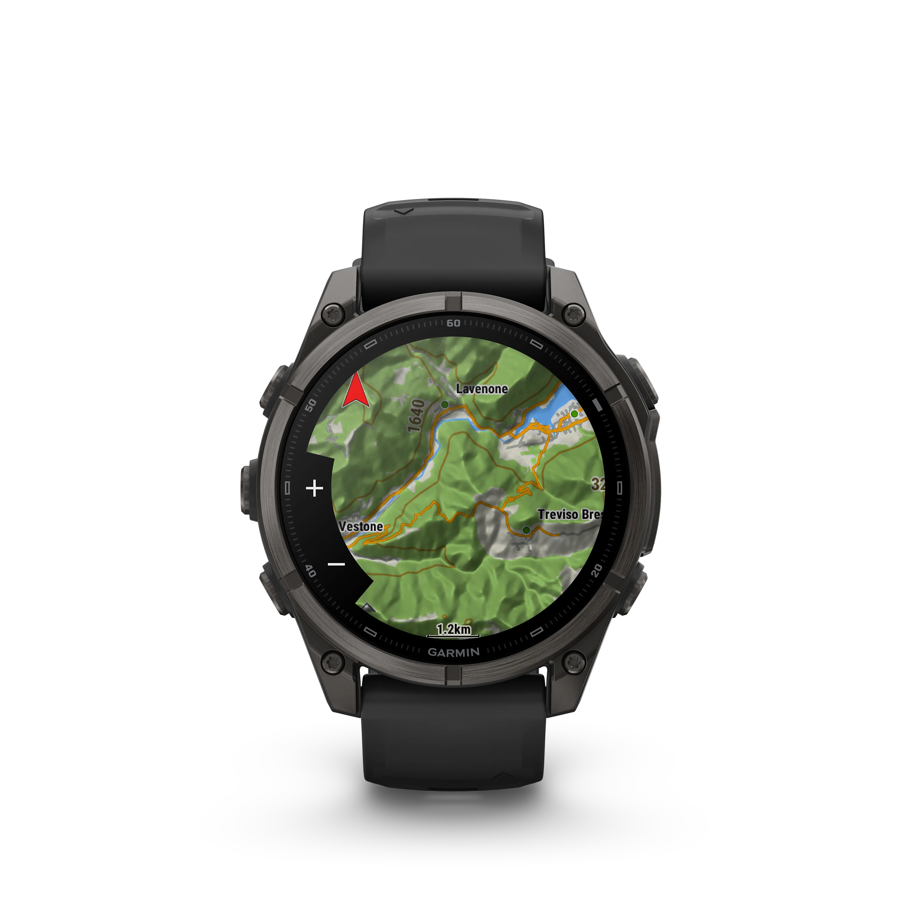 fenix 9 47mm DLC Smartwatch, Carbon gray DLC titanium with black silicone band