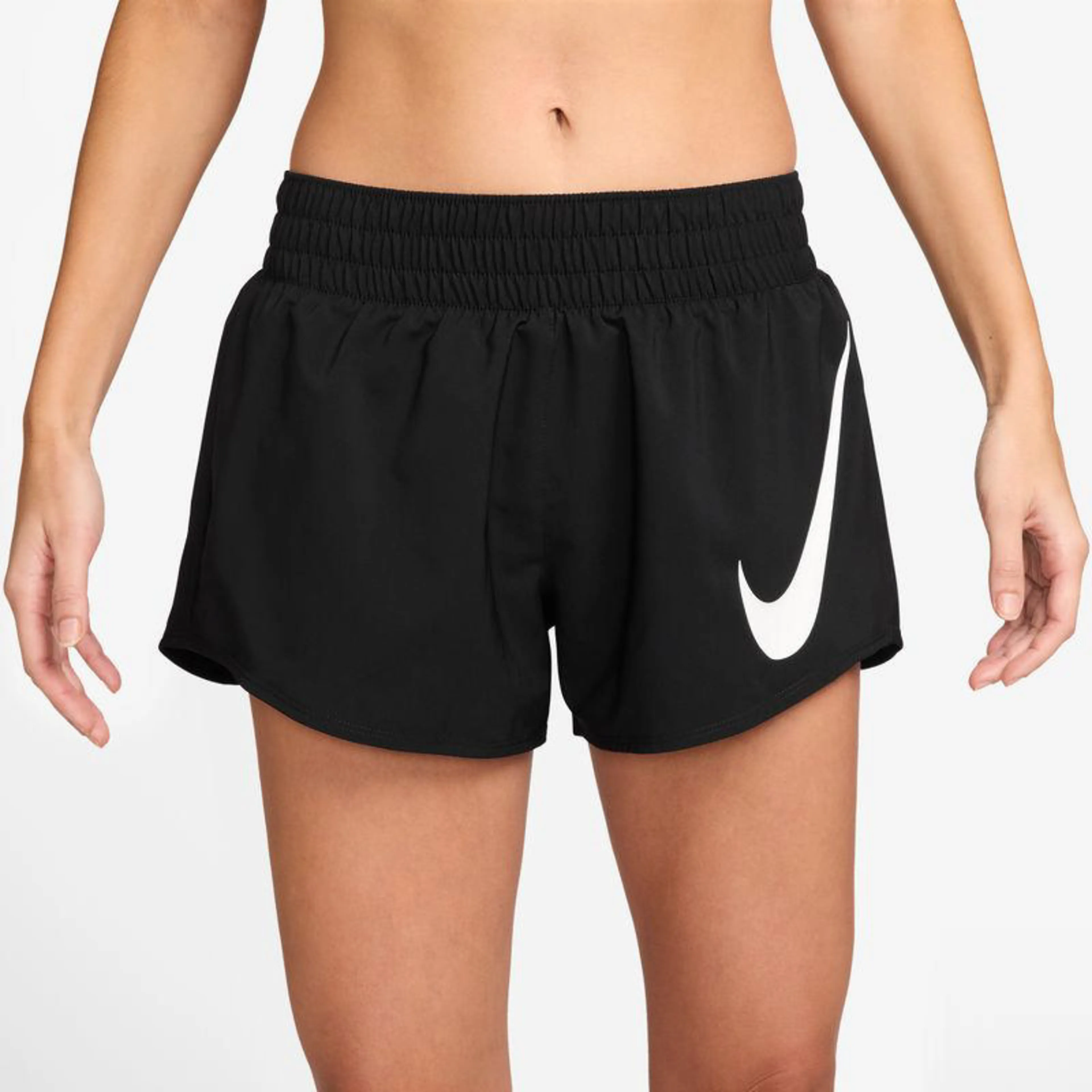 One Swoosh Women's Dri-FIT Mid-Rise Loose 3" Brief-Lined Running Shorts One Swoosh Women's Dri-FIT Mid-Rise Loose 3" Brief-Lined Running Shorts