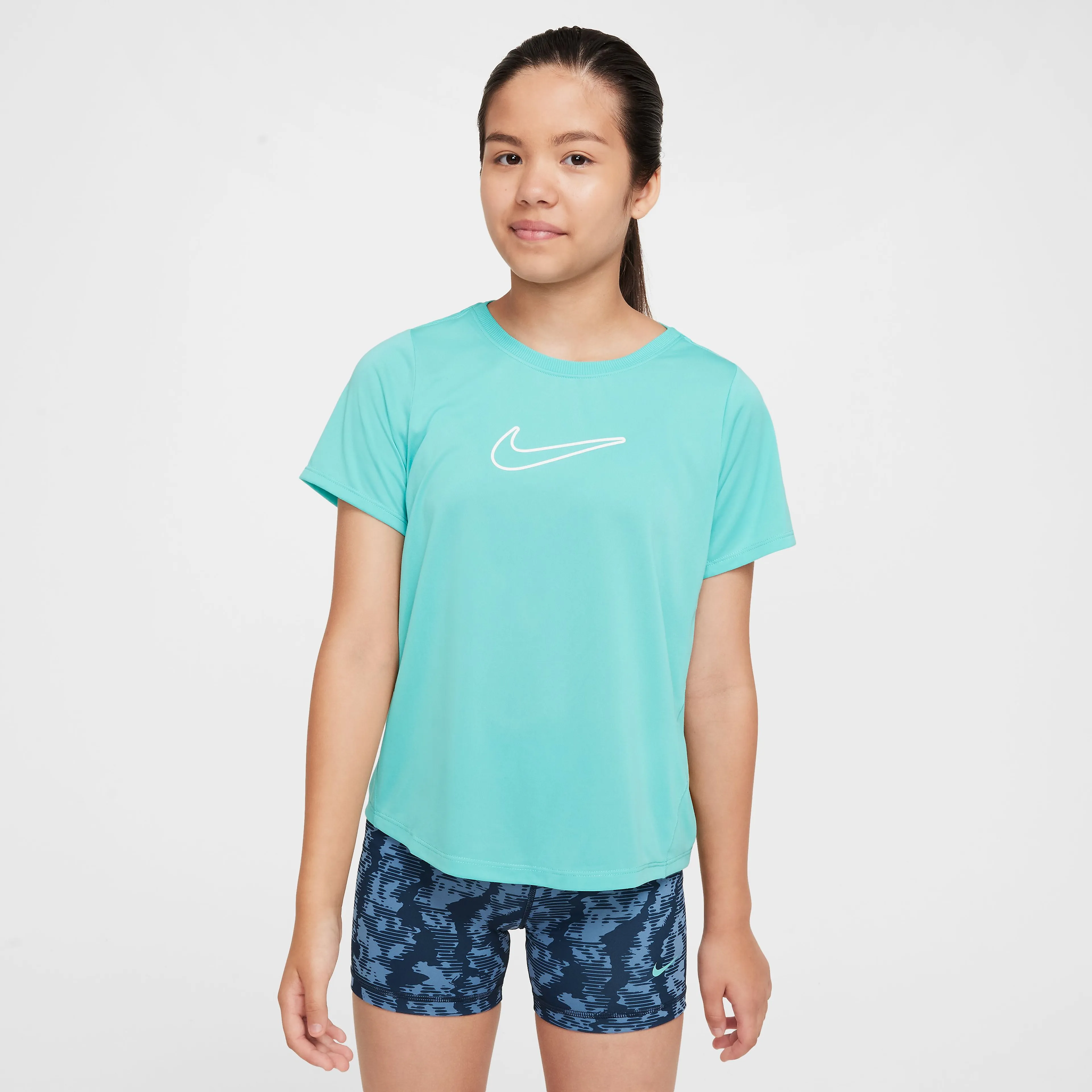 Nike One Fitted Big Kids' (Girls') Dri-FIT Short-Sleeve Top