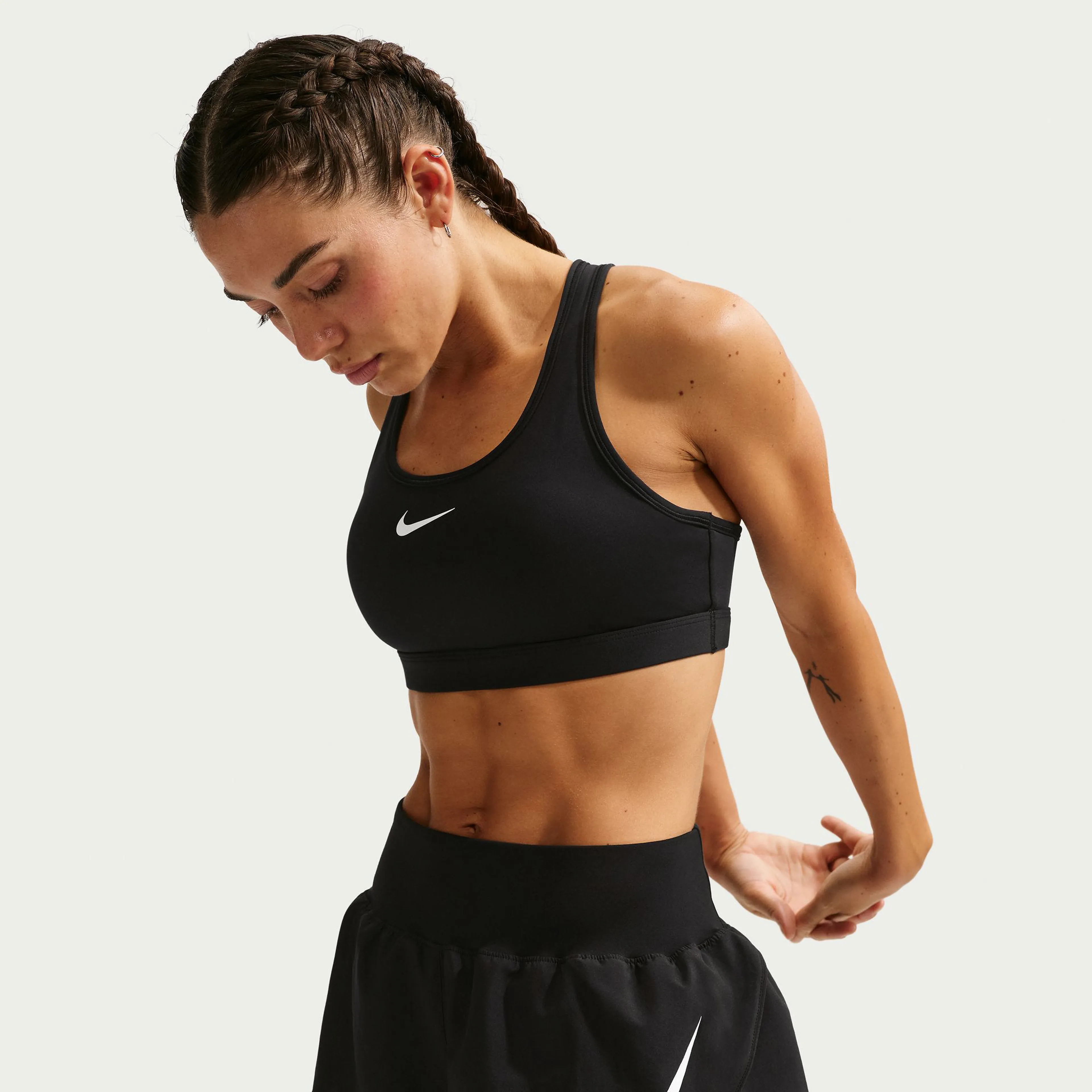 Tempo Flow Swoosh Women's Dri-FIT Mid-Rise Brief-Lined Running Shorts