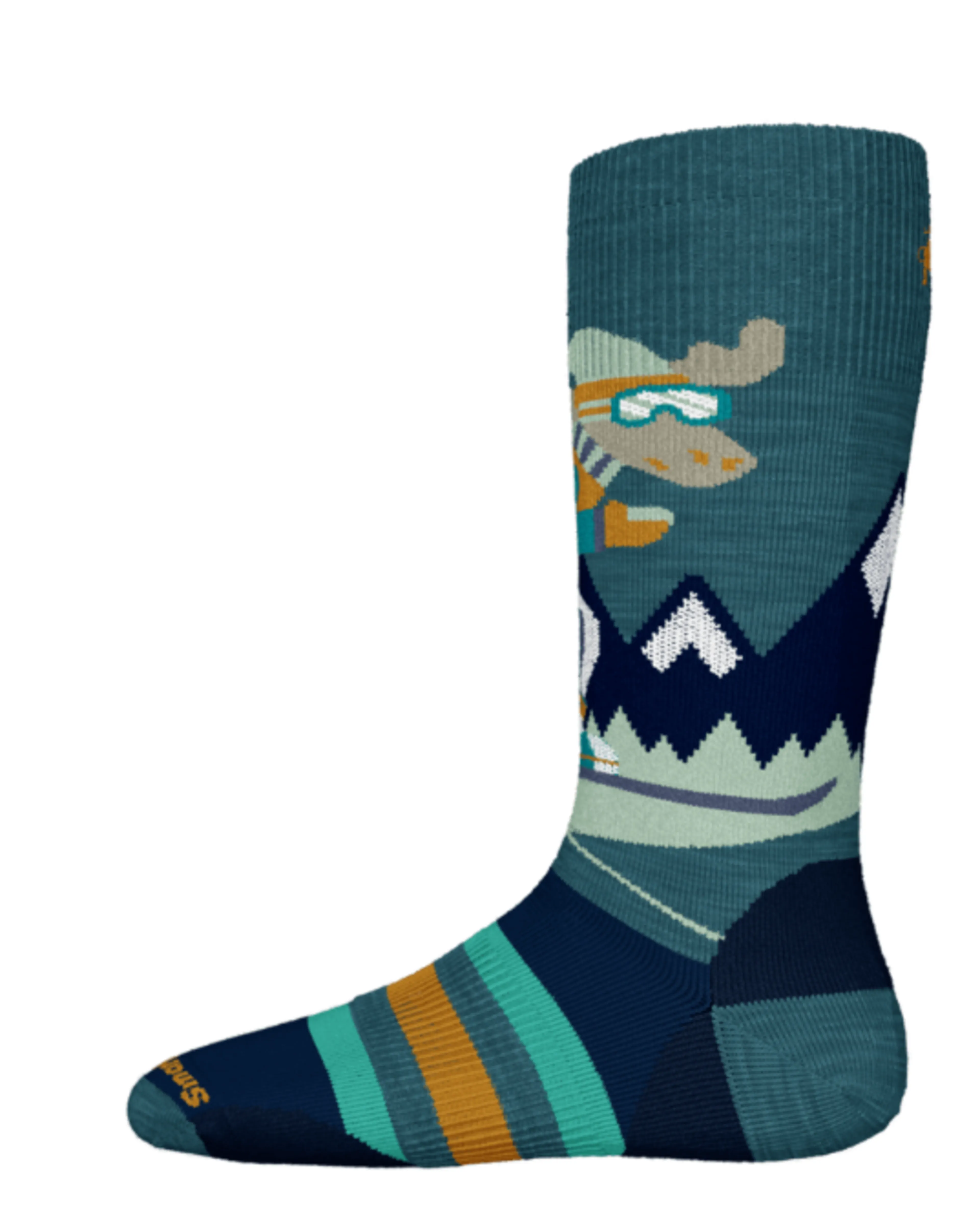 Kids' Wintersport Full Cushion Mountain Moose Pattern OTC Socks Kids' Wintersport Full Cushion Mountain Moose Pattern OTC Socks