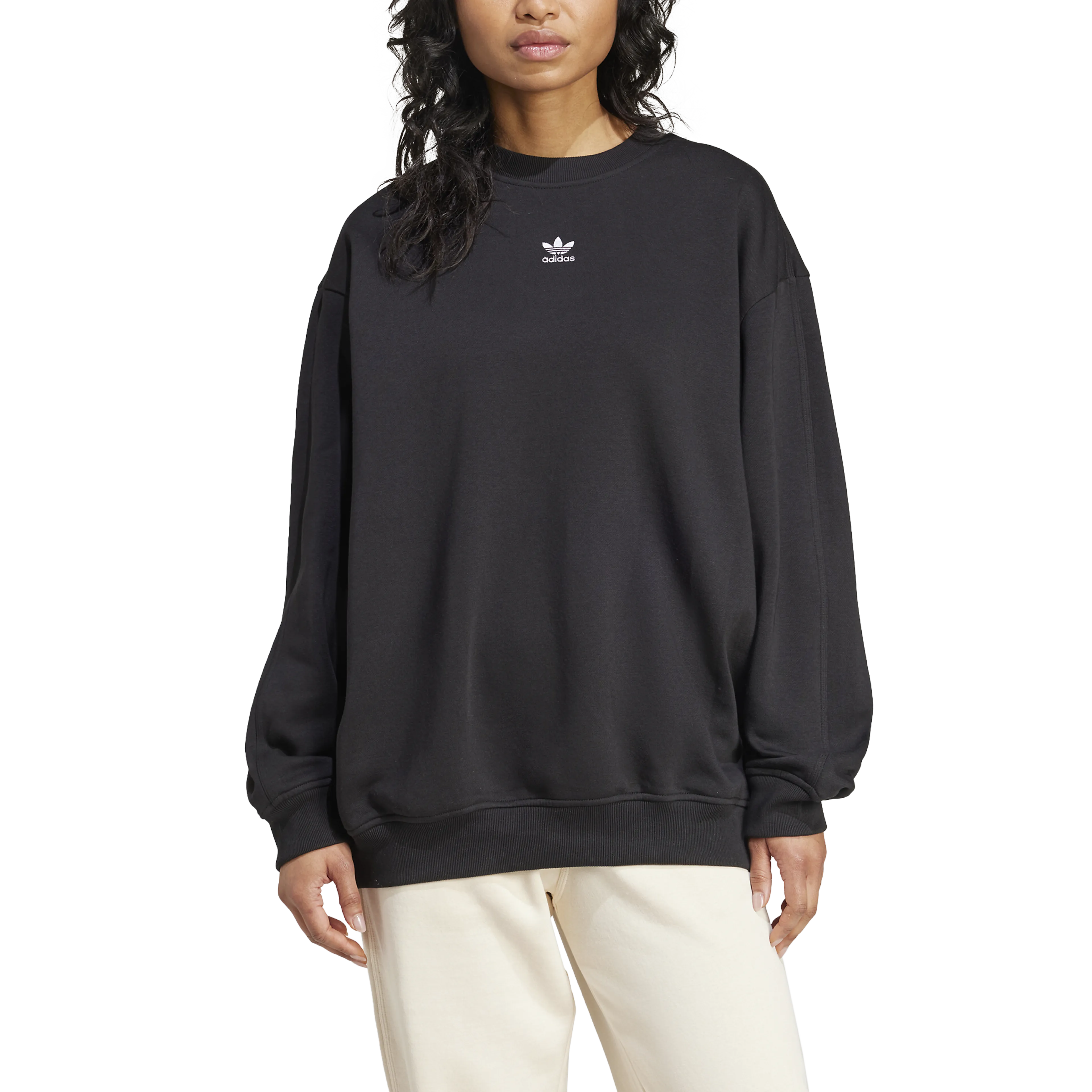 Essentials Fleece Long Oversized Crew Sweatshirt