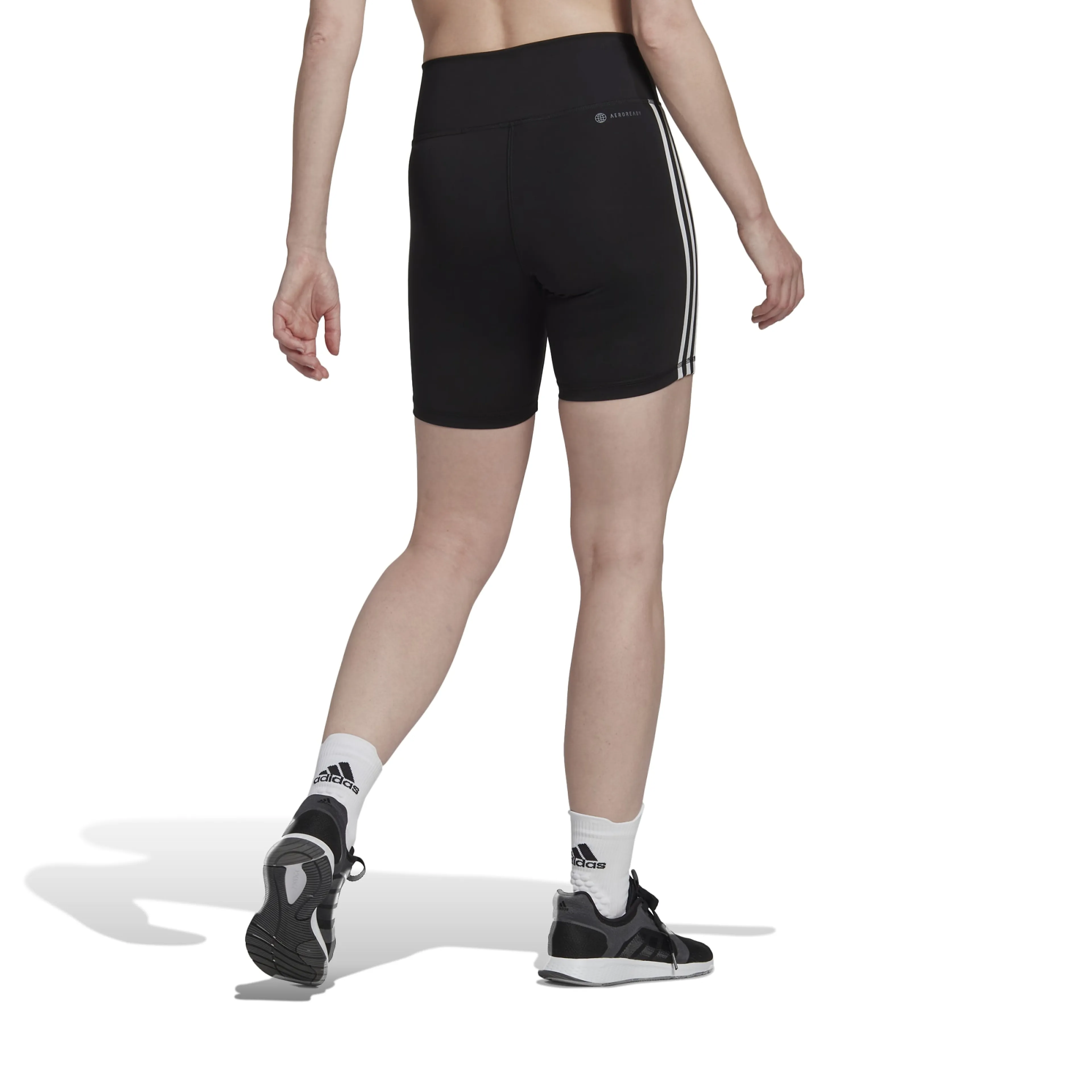 Training Essentials 3-Stripes High-Waisted shortstights dame