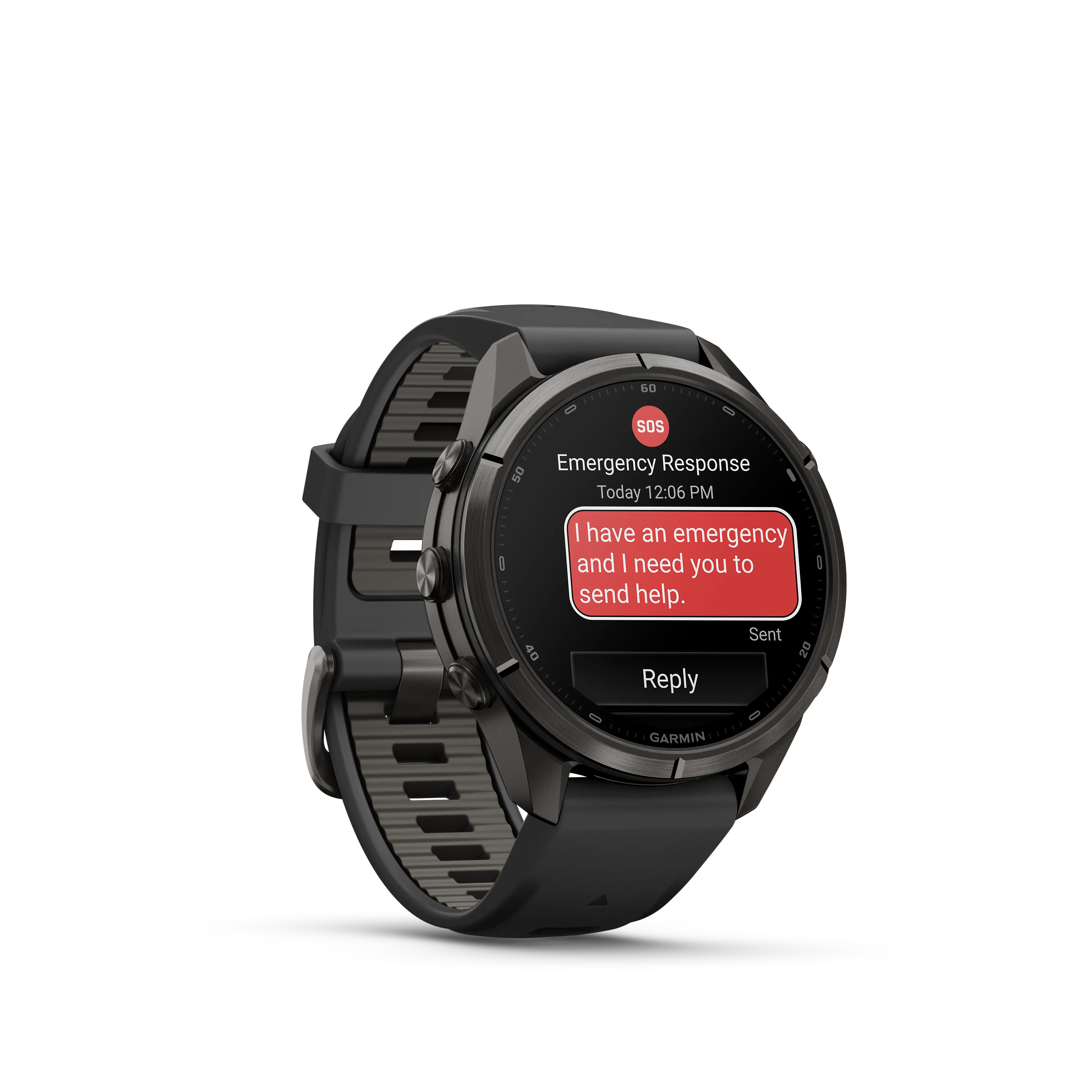 fenix 9 Pro inReach 43mm DLC Smartwatch, Carbon gray DLC titanium with black/pebble gray silicone band