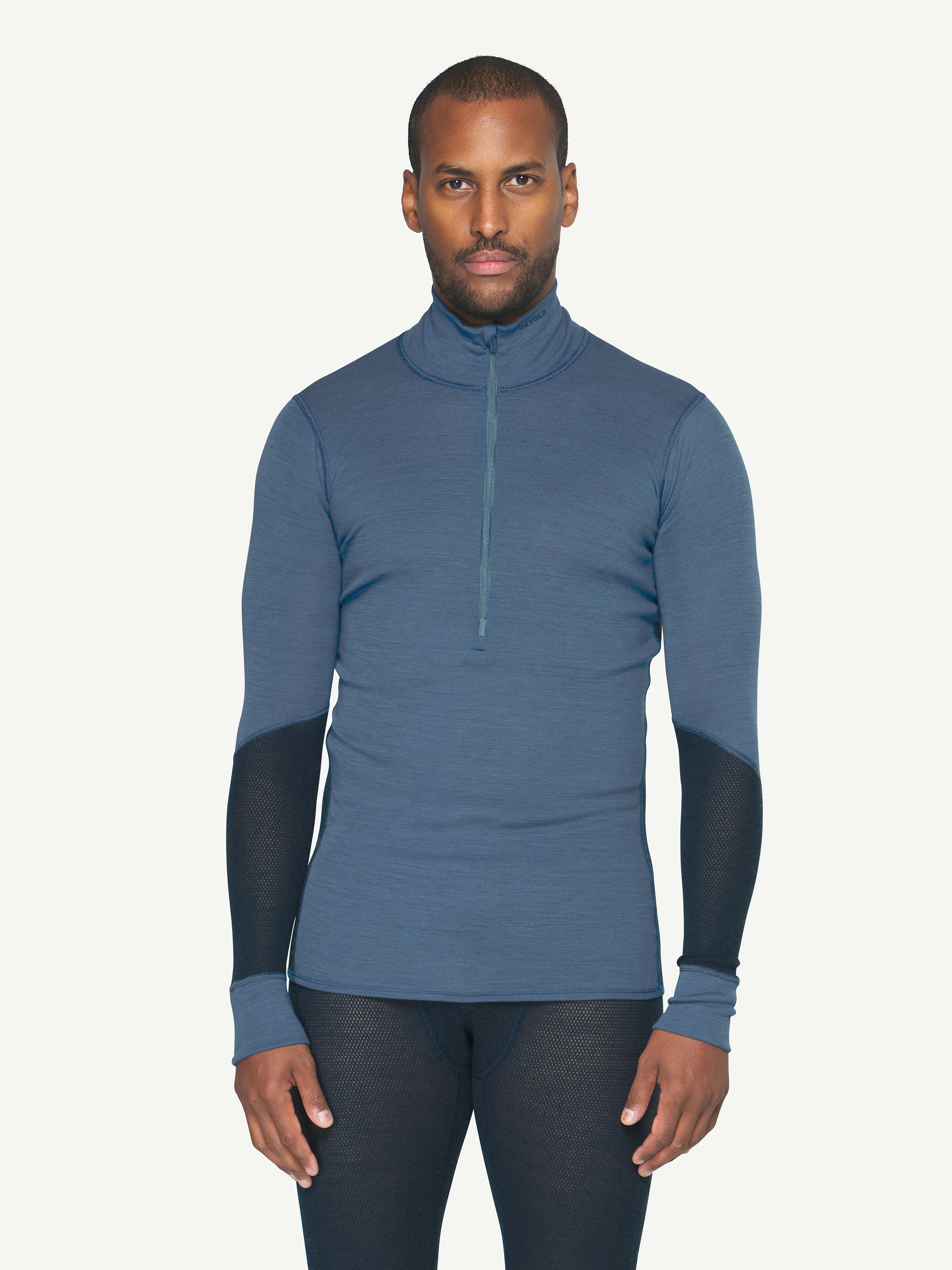 WOOL MESH 190 ZIP NECK MAN