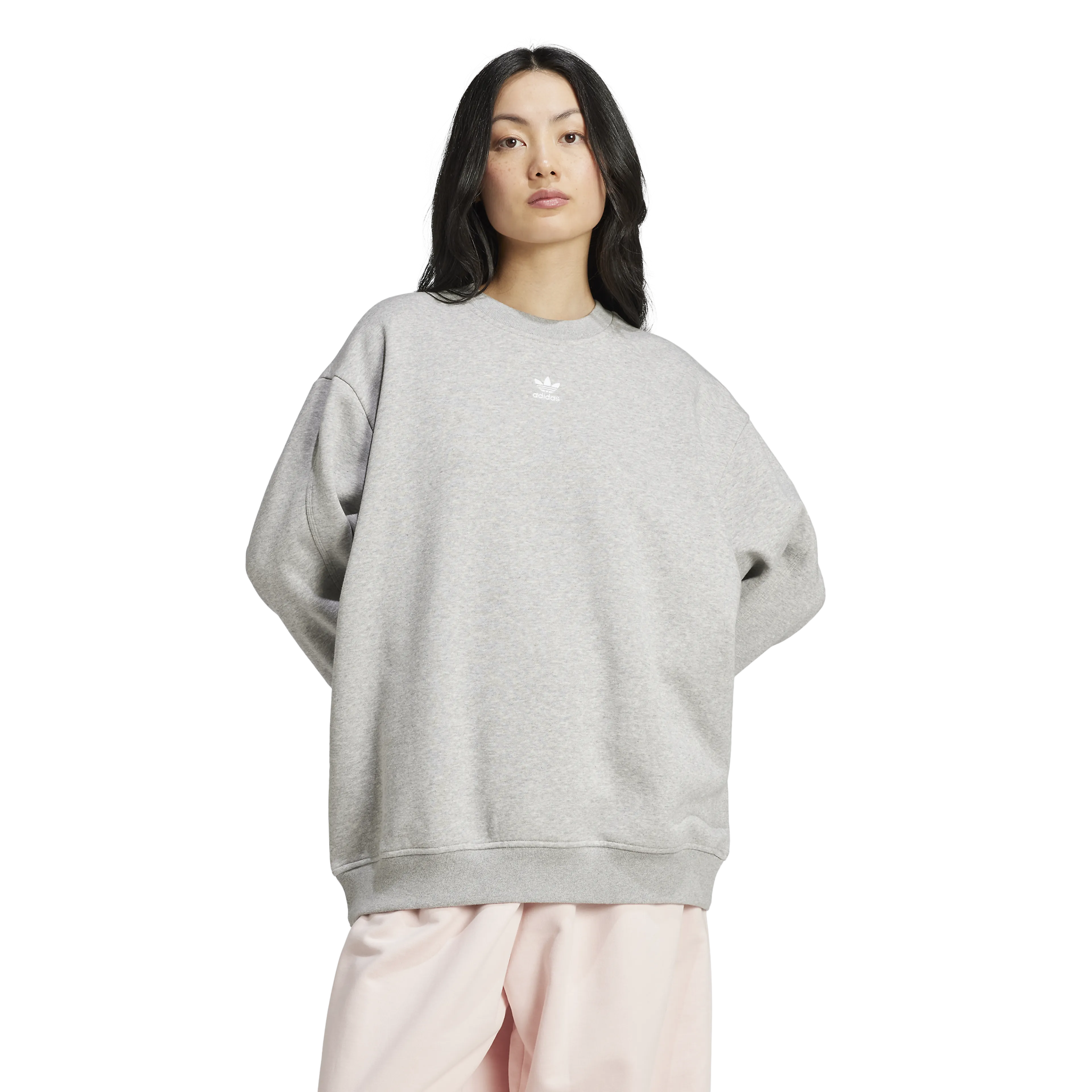 Essentials Fleece Long Oversized Crew Sweatshirt Dame
