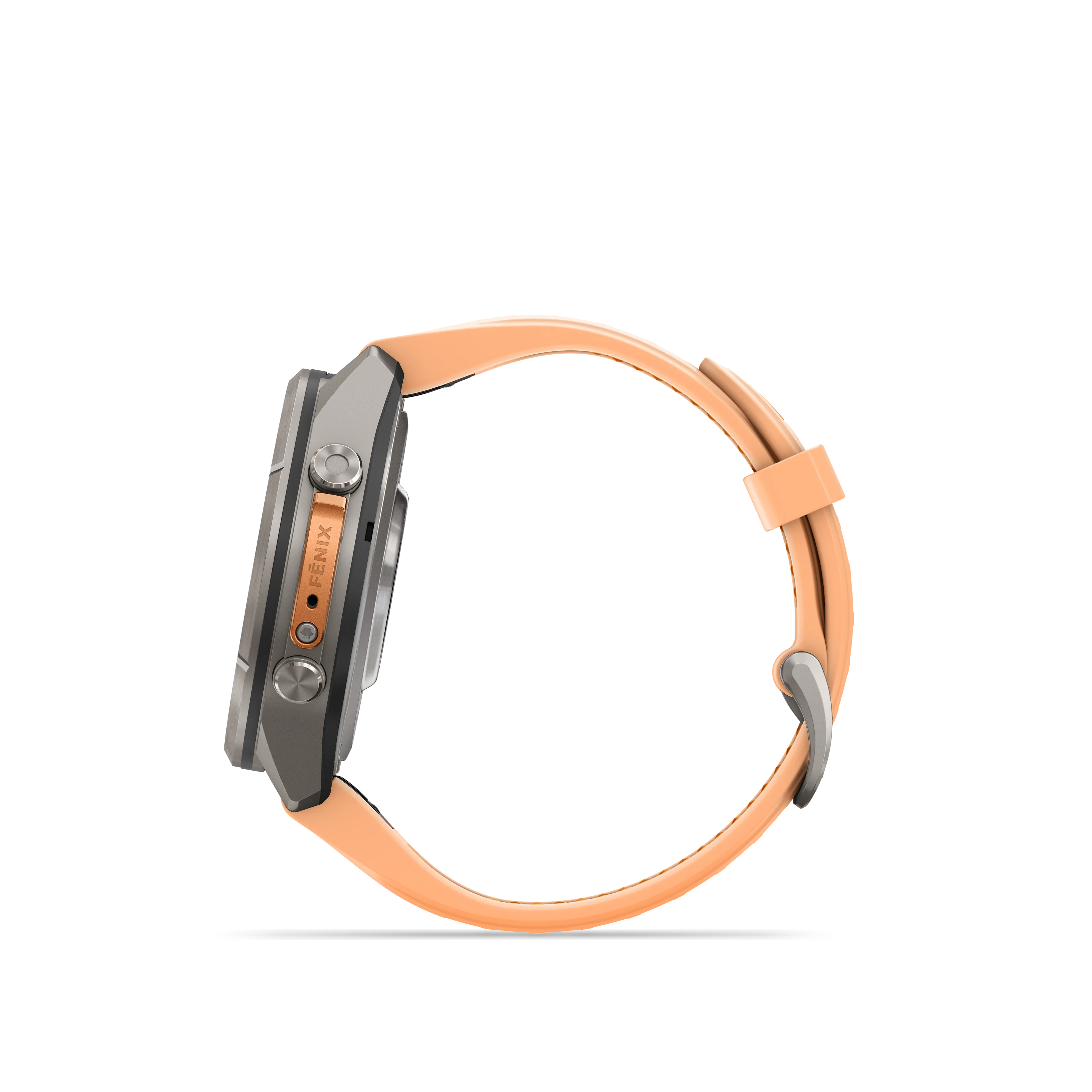 fenix 9 Pro inReach 43mm Ti Smartwatch, Titanium with shell pink/autumn orange silicone band