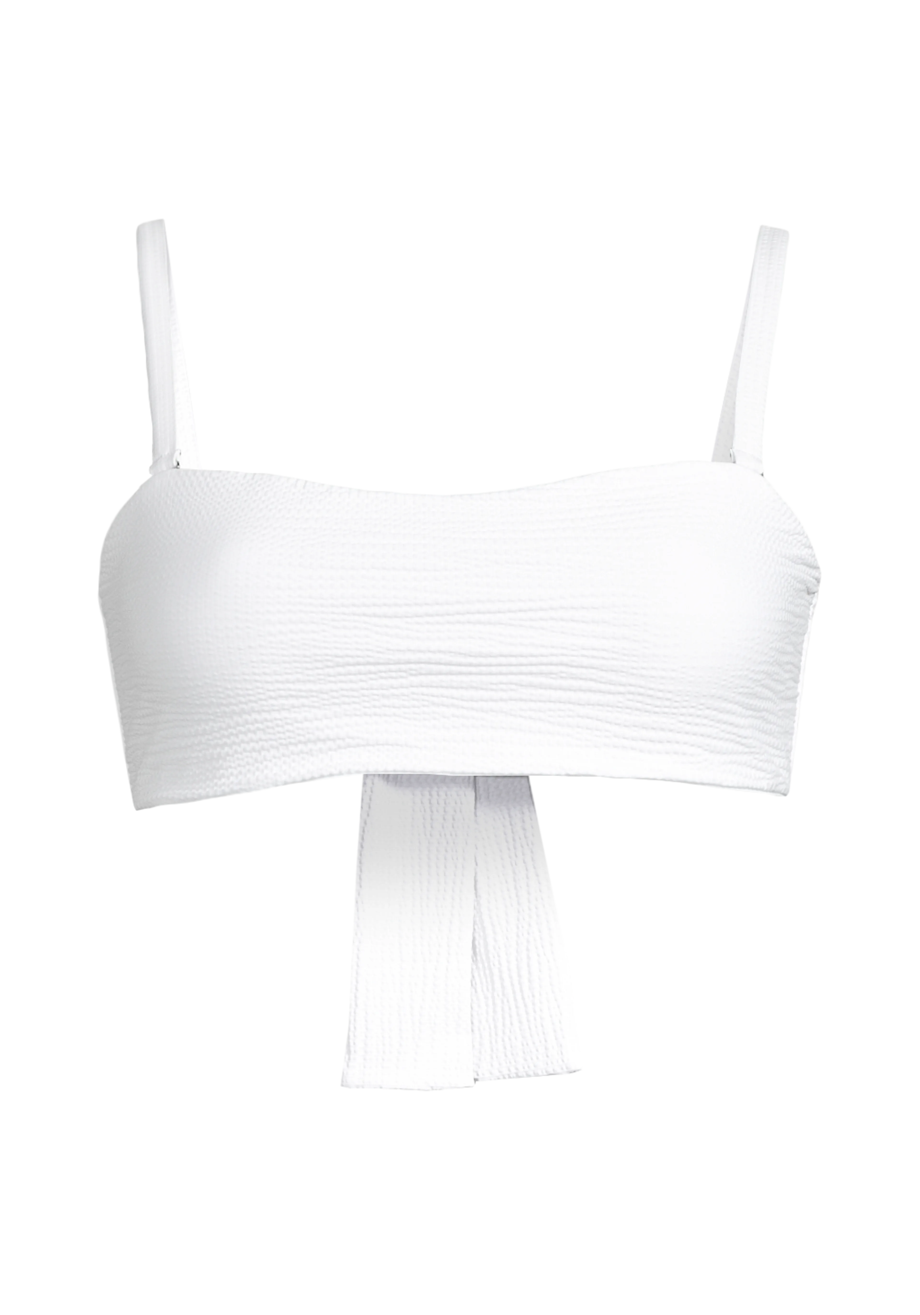 Waffle Bandeau Tie Back Bikini Top