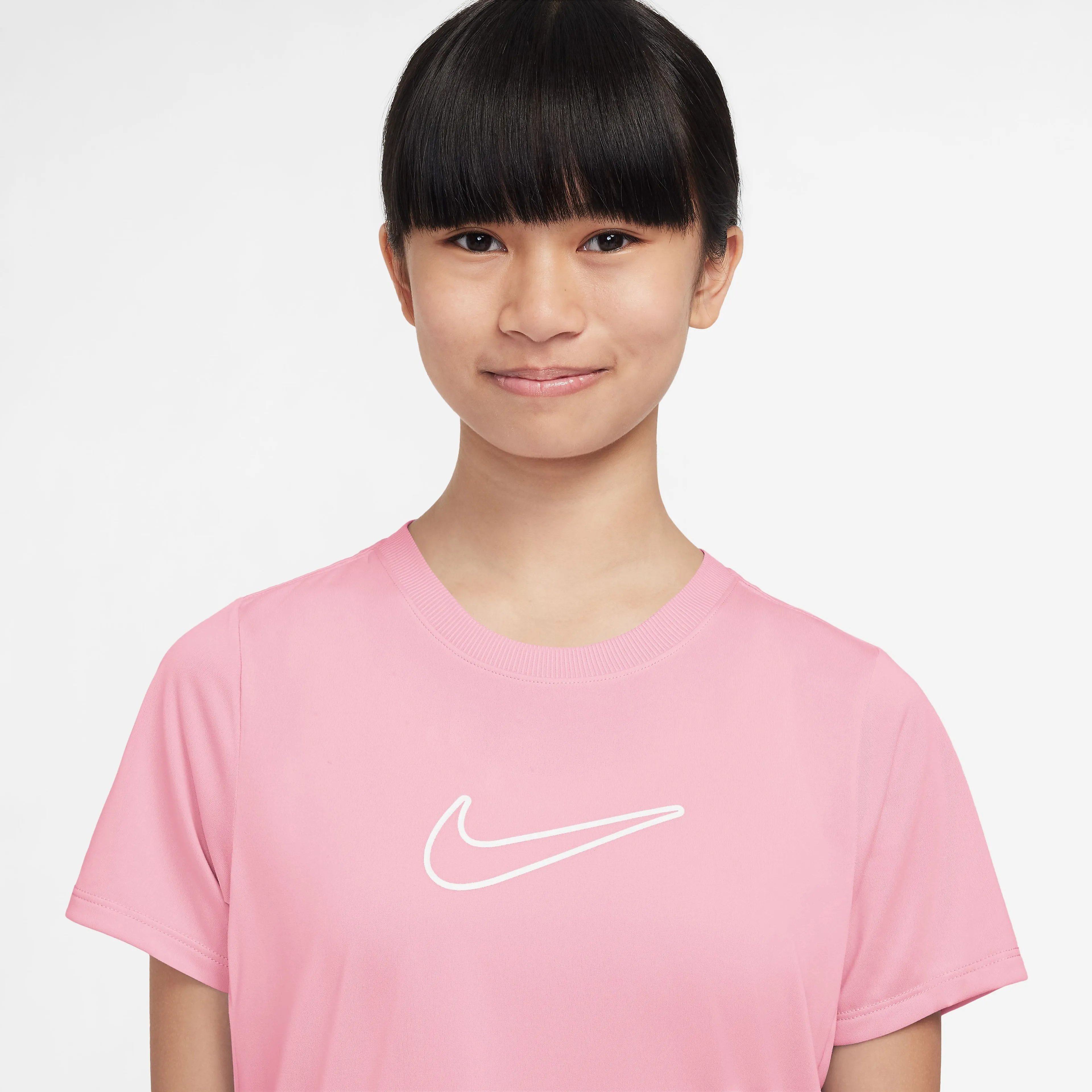 Nike One Fitted Big Kids' (Girls') Dri-FIT Short-Sleeve Top