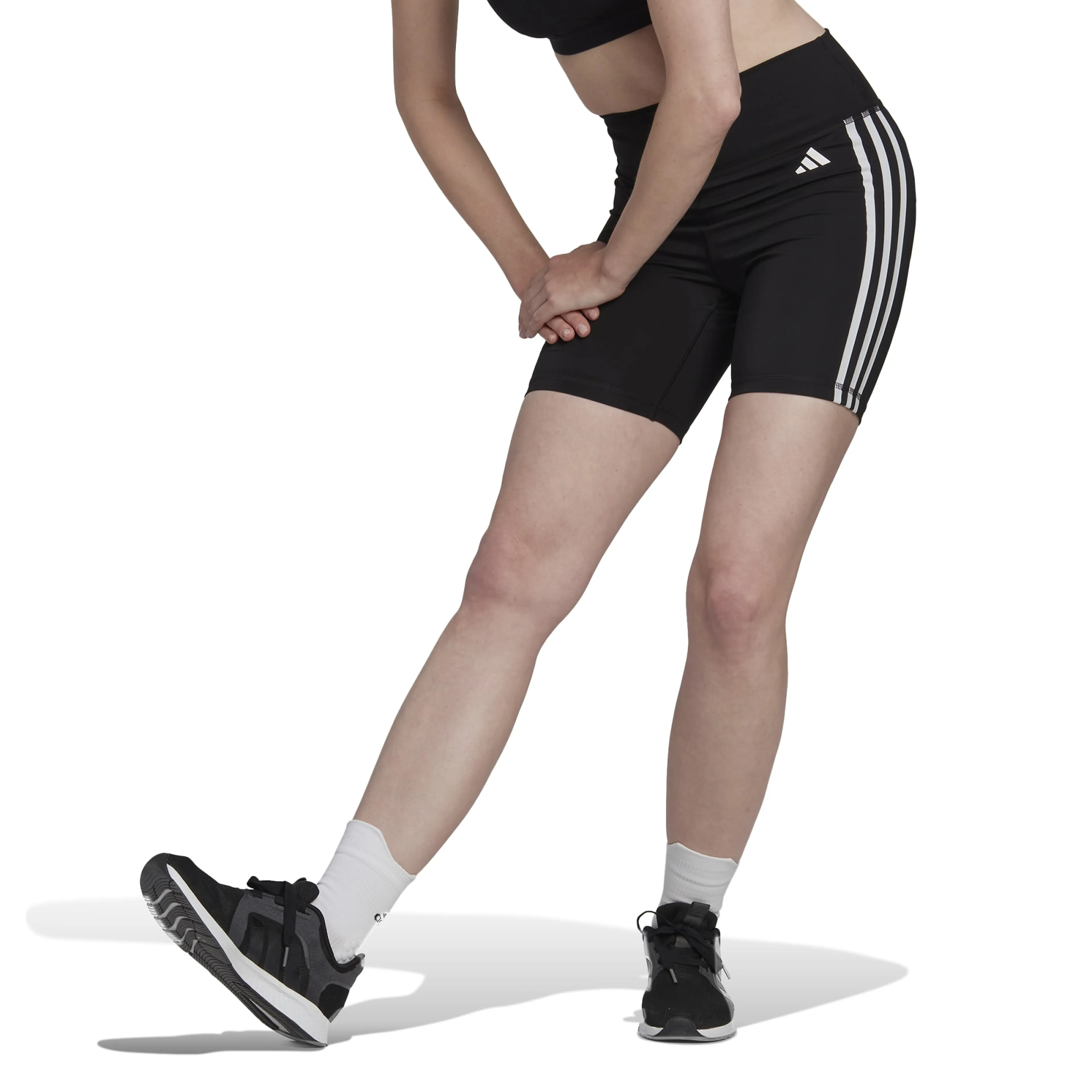 Training Essentials 3-Stripes High-Waisted shortstights dame