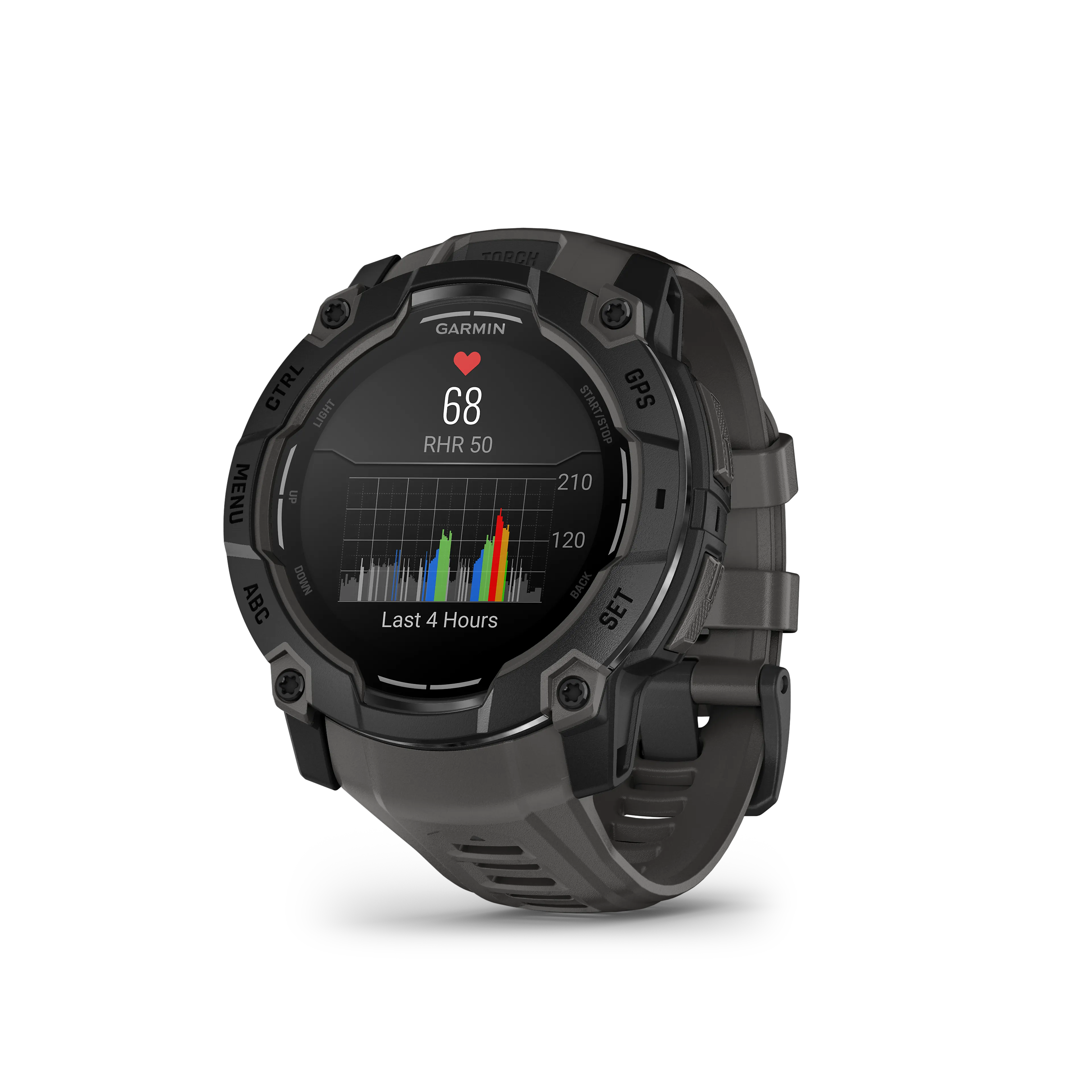 Instinct 3 - 50mm, AMOLED, Black Bezel with Charcoal Band