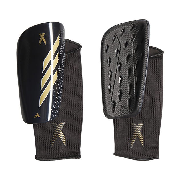 X Speedportal League Leggbeskyttere Black/Night Grey/Matte Gold XS