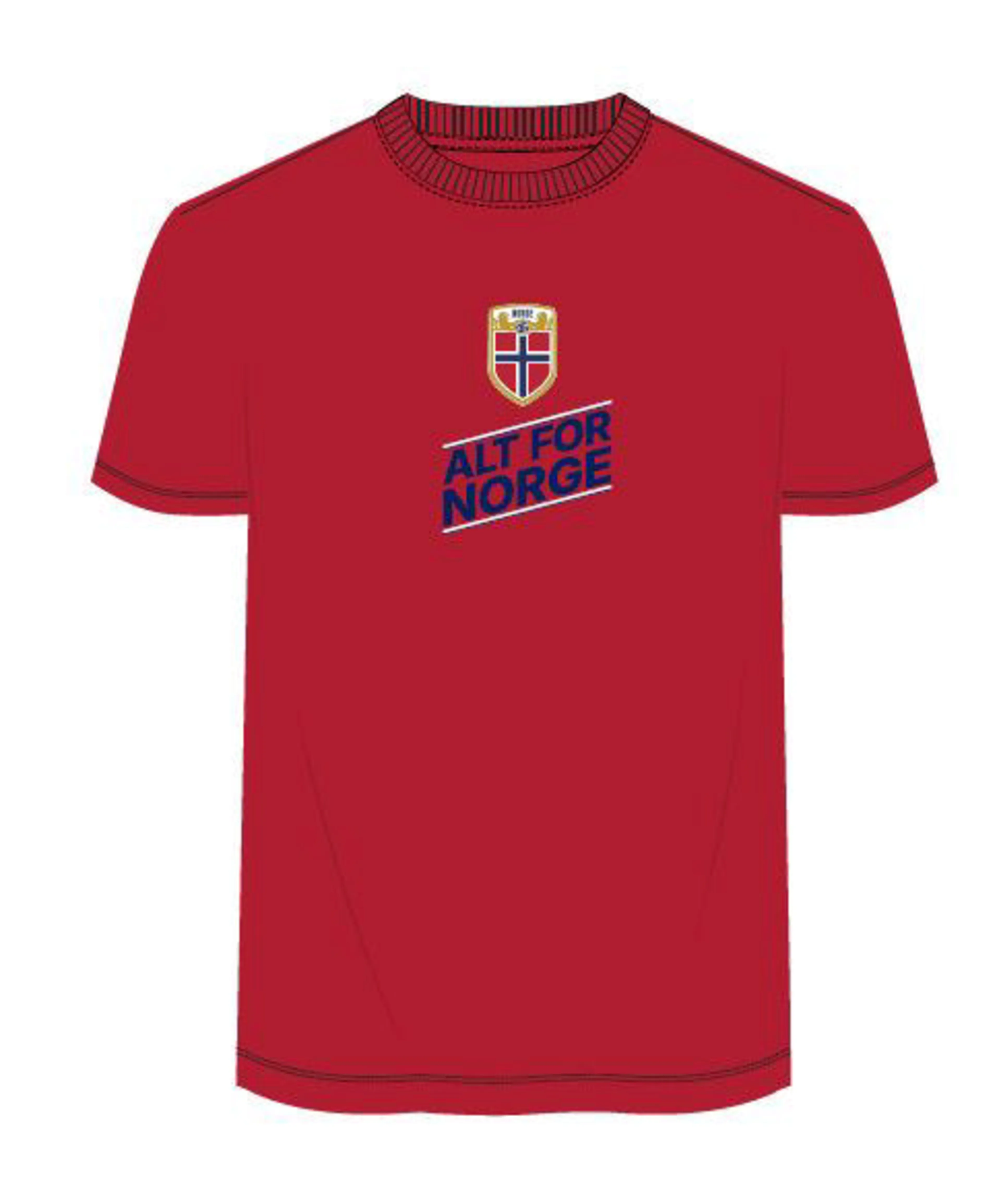 NFF T-shirt 1 pk Rød, VoksenLogo trykk foran -ALT FOR NORGE