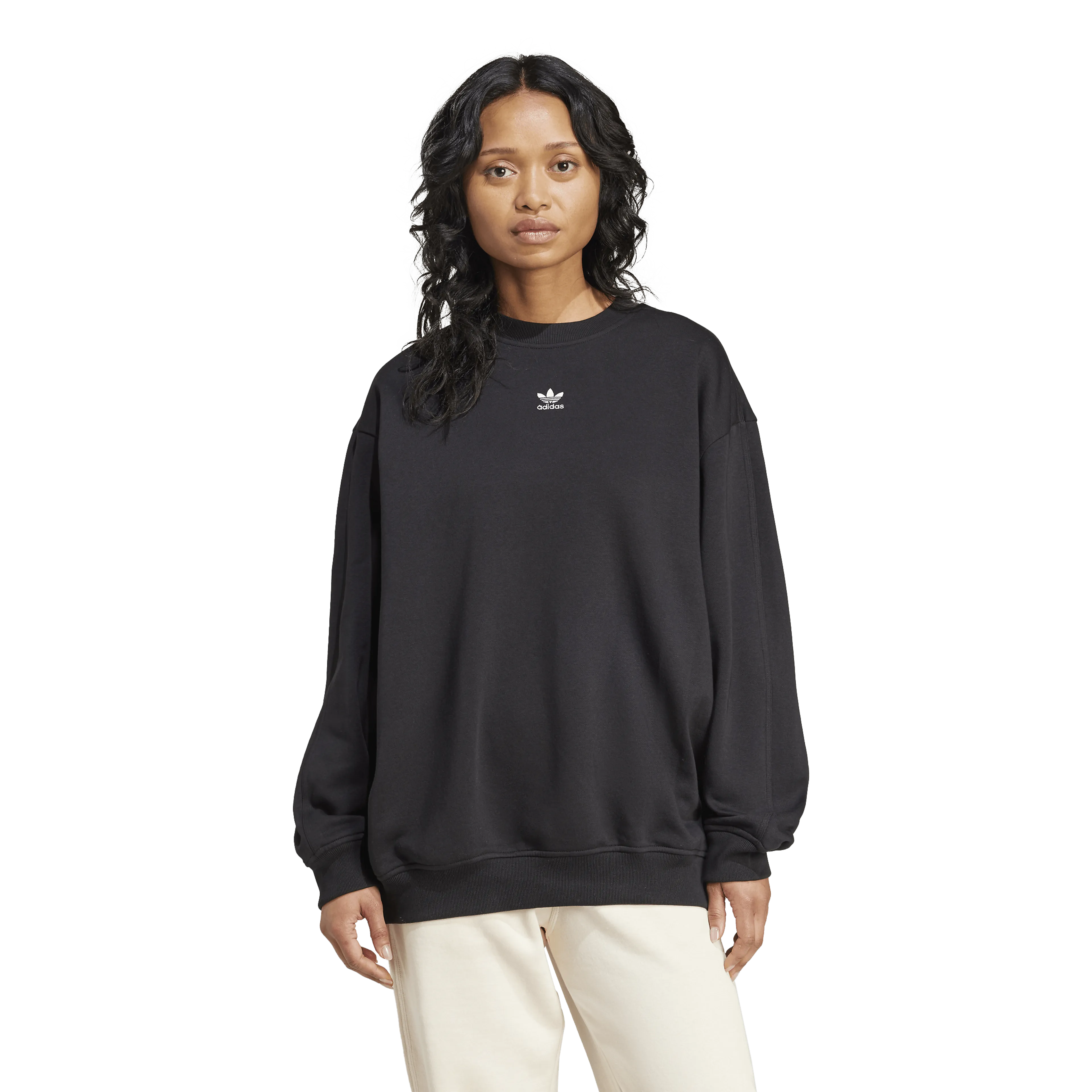Essentials Fleece Long Oversized Crew Sweatshirt