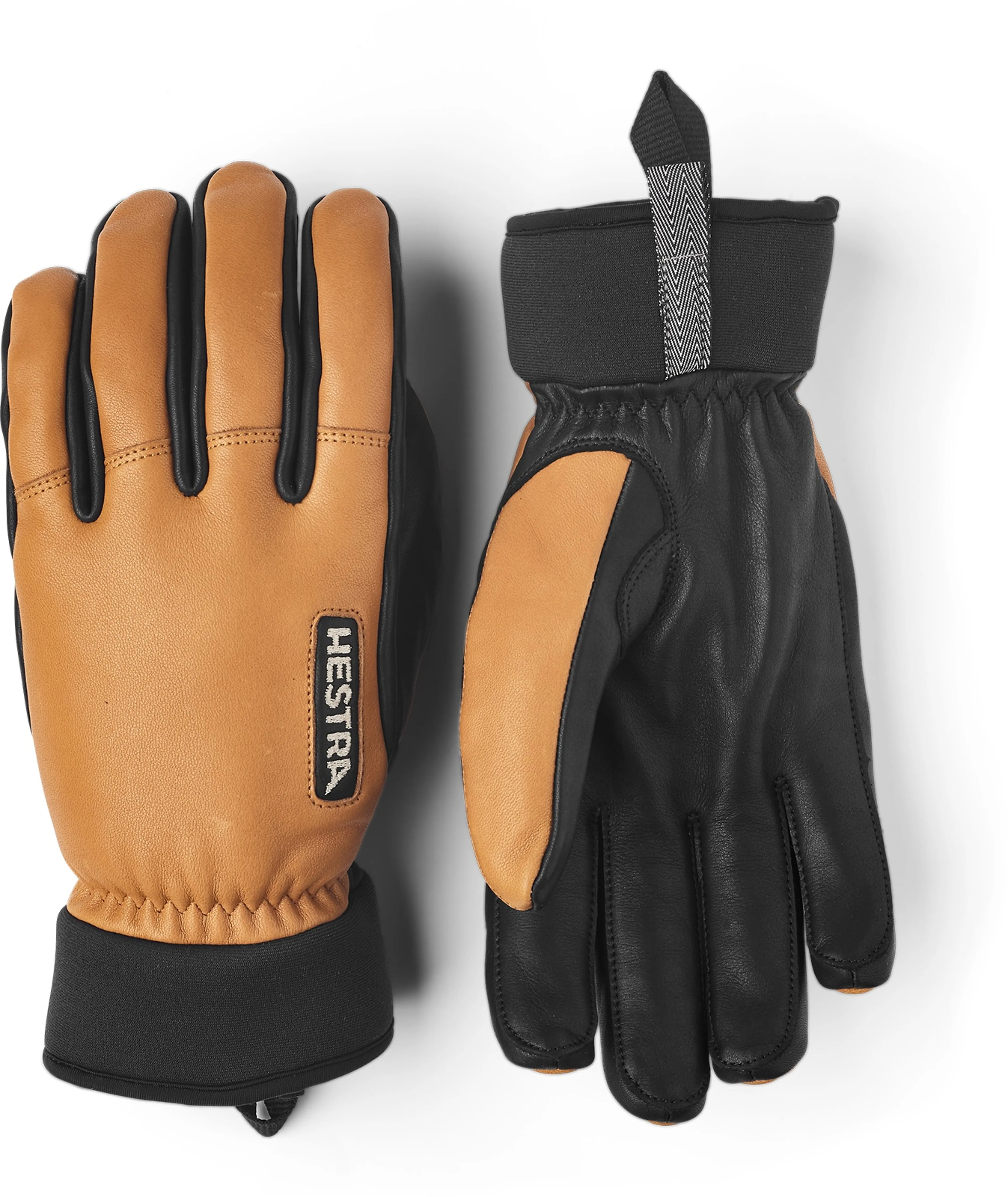 Army Leather Wool Terry - 5 finger skinnhanske