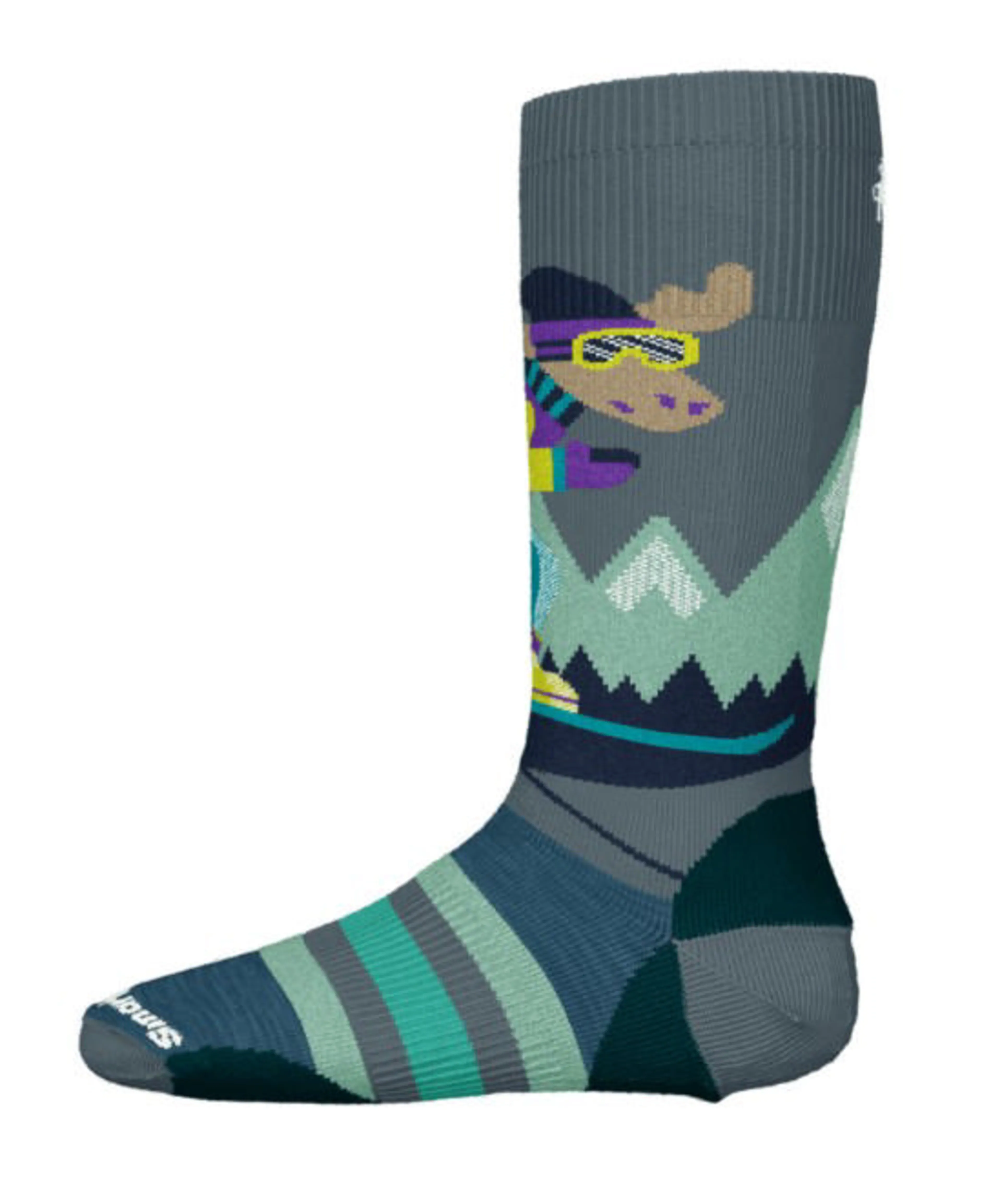 Kids' Wintersport Full Cushion Mountain Moose Pattern OTC Socks Kids' Wintersport Full Cushion Mountain Moose Pattern OTC Socks