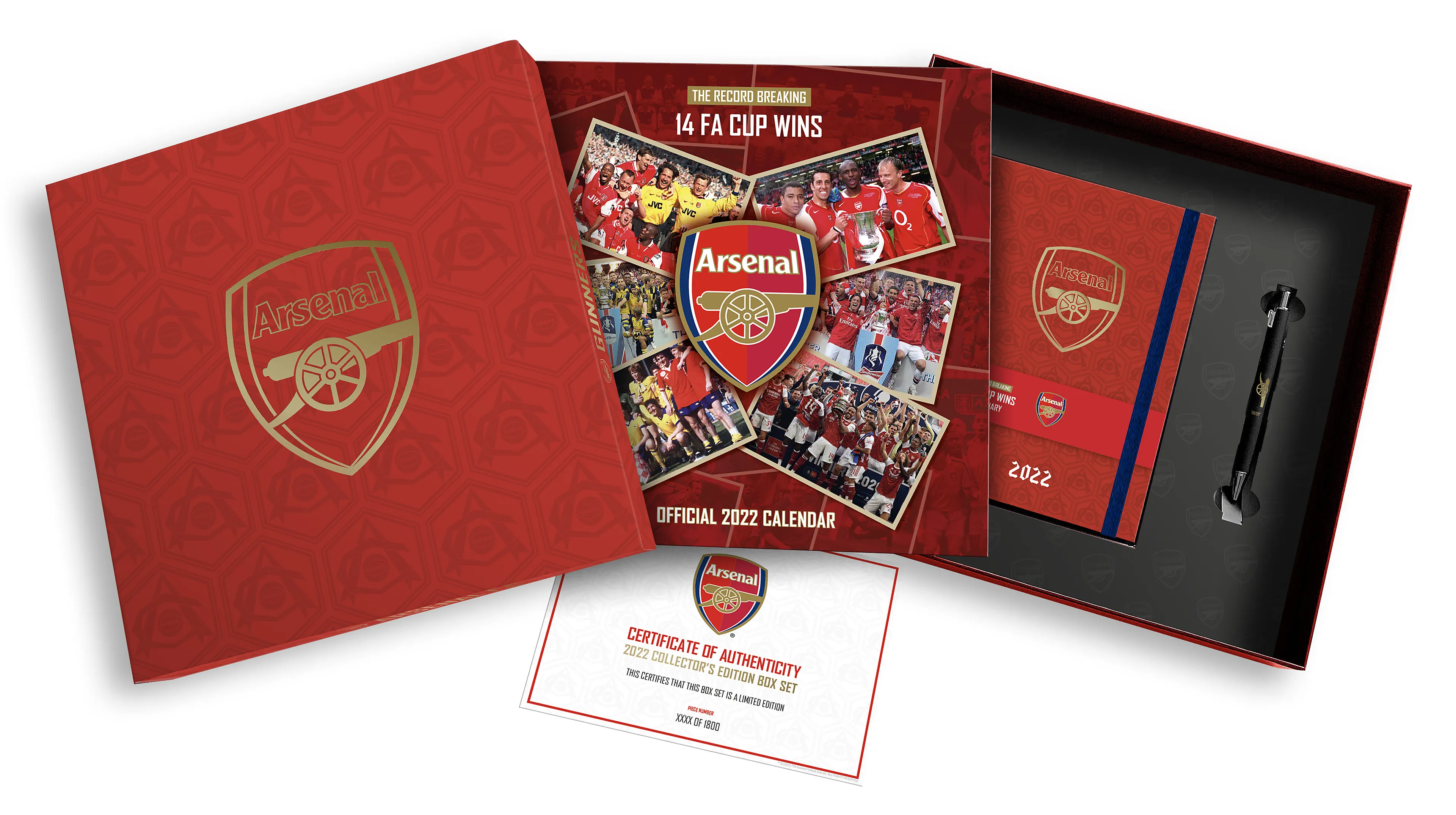 ARSENAL FC 2024 KALENDER & DAGBOK, MUSIKK GIFT BOKS
