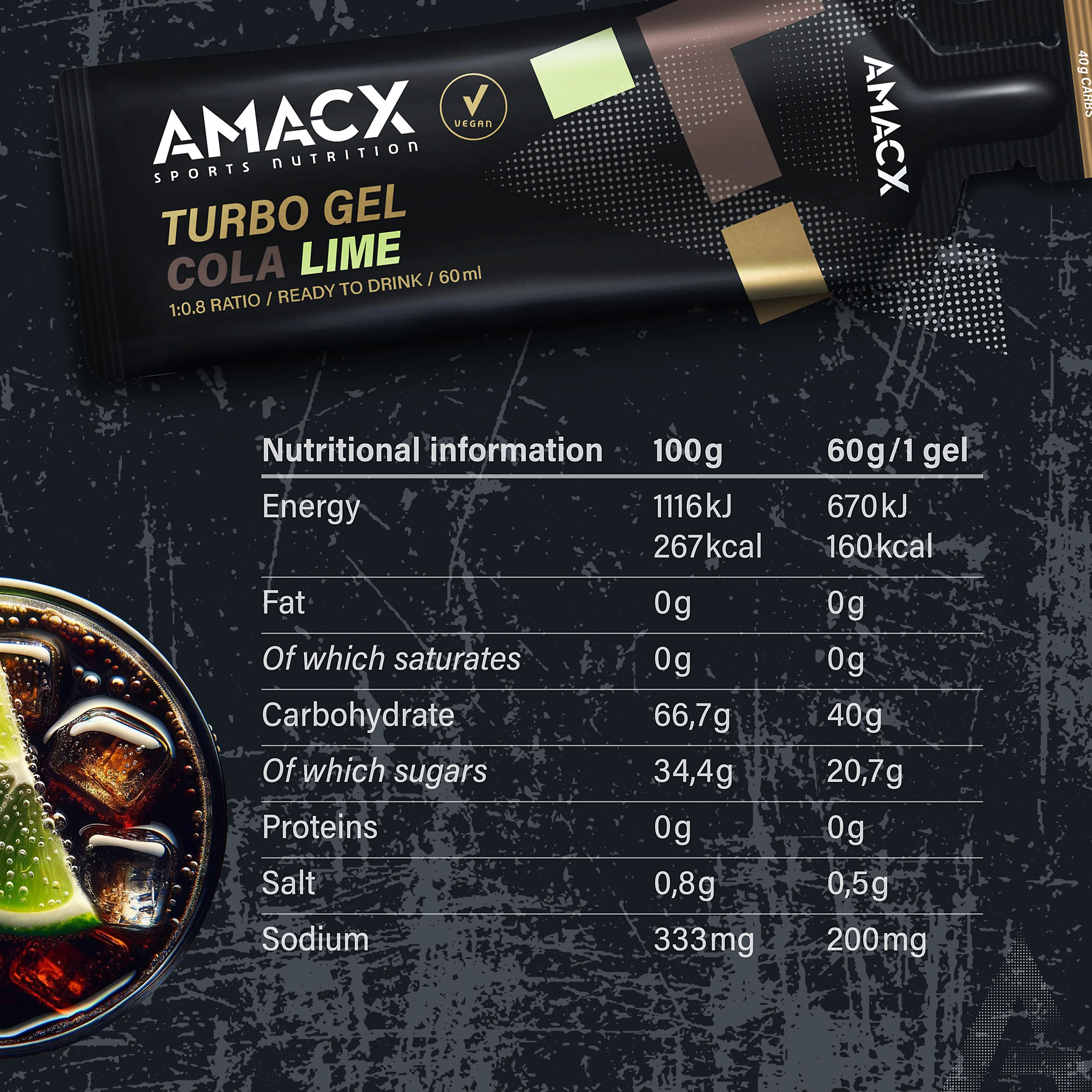 Turbo Gel Cola Lime - 12 stk
