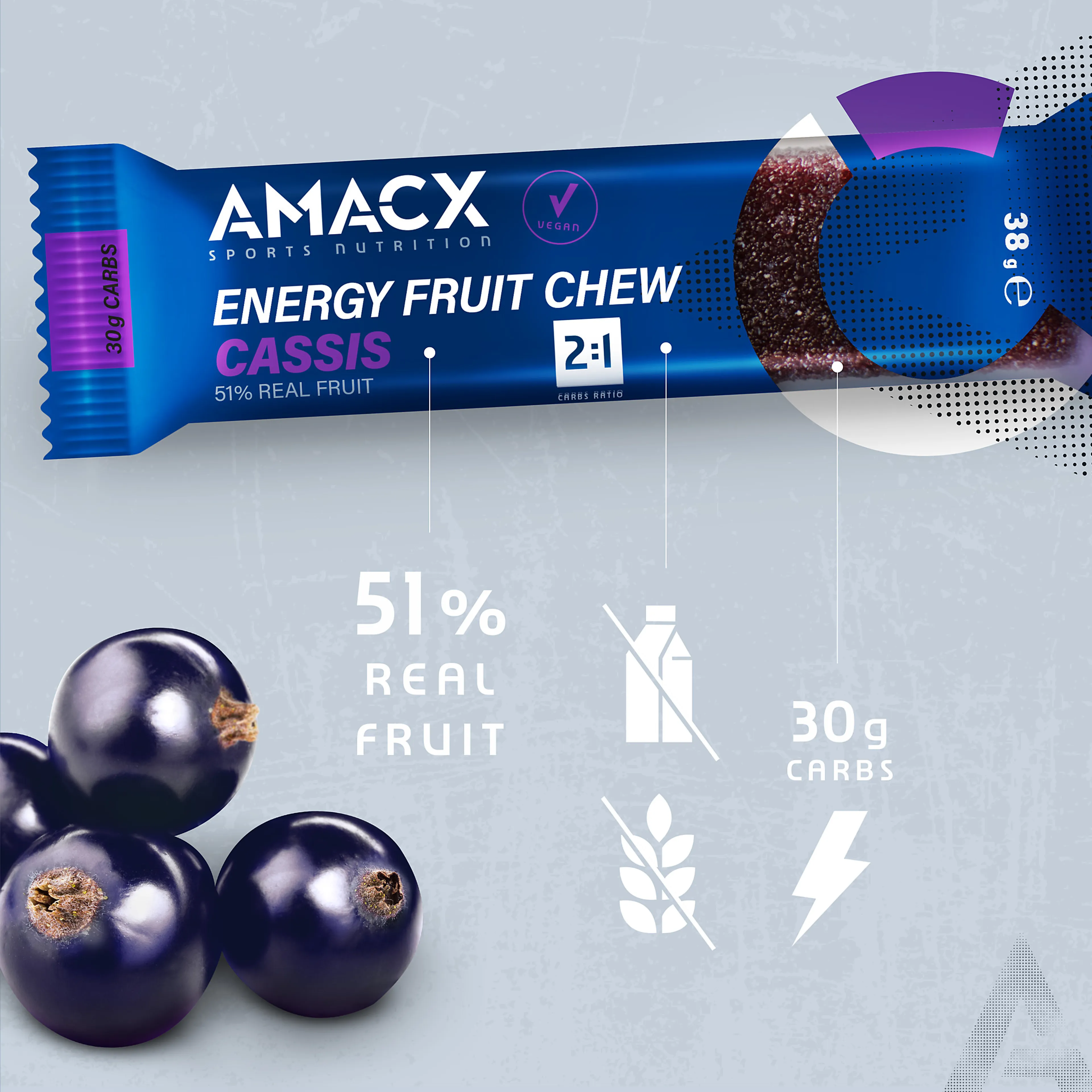 Energy Fruit Chew Cassis | 12 PK