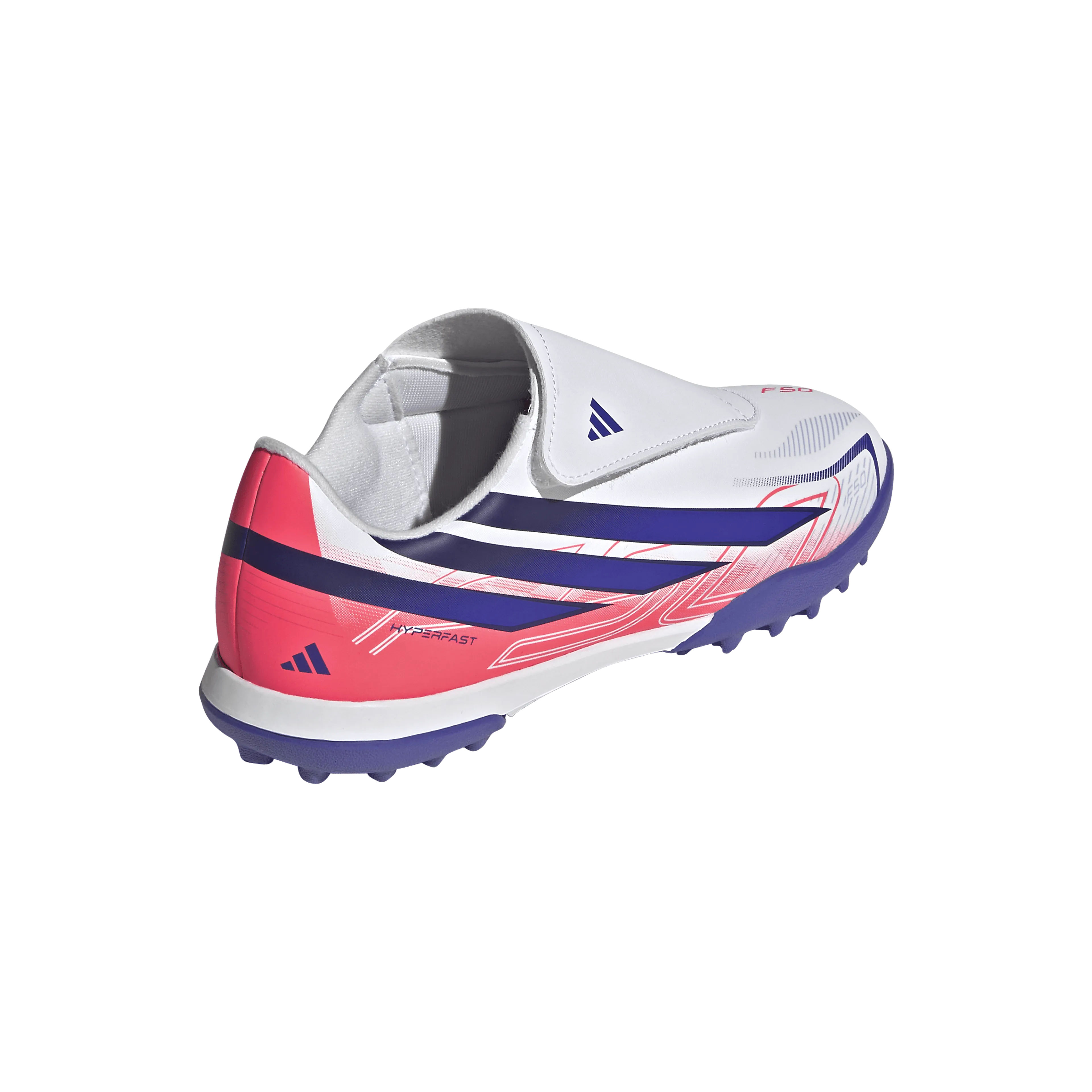 F50 Hyperfast Club Velcro Turf Fotballsko Grus/Kunstgress Barn