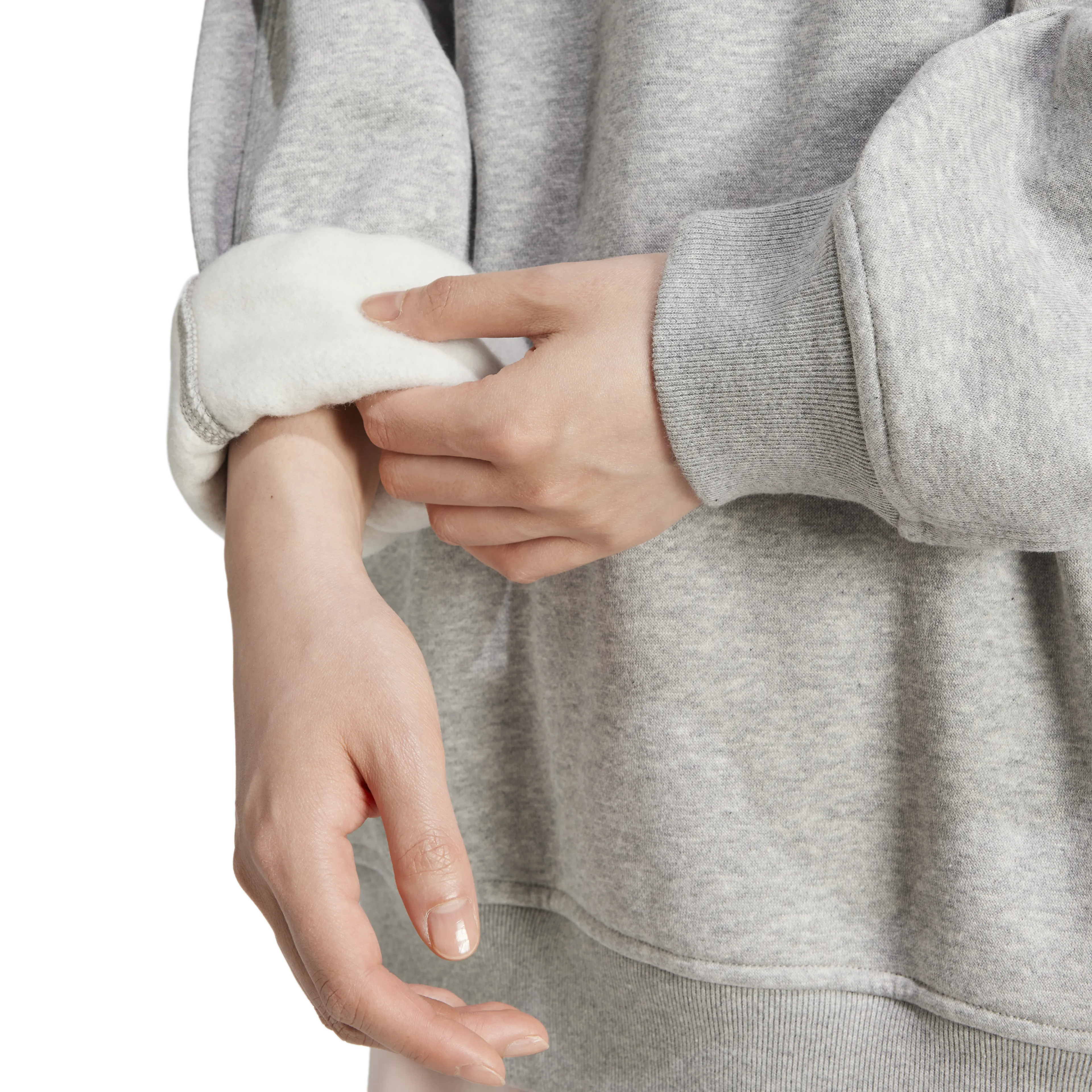 Essentials Fleece Long Oversized Crew Sweatshirt Dame