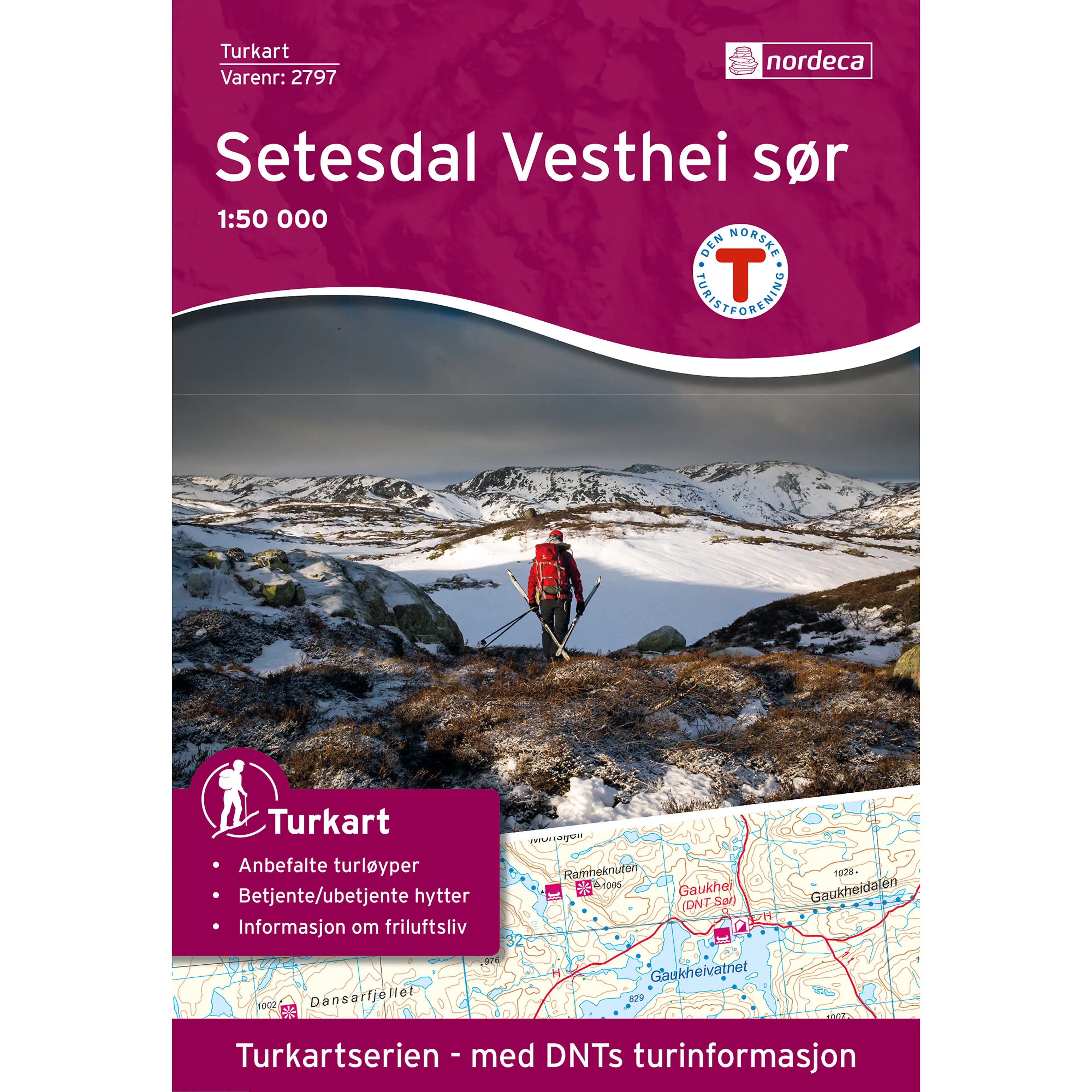SETESDAL VESTHEI SØR 1:50 000