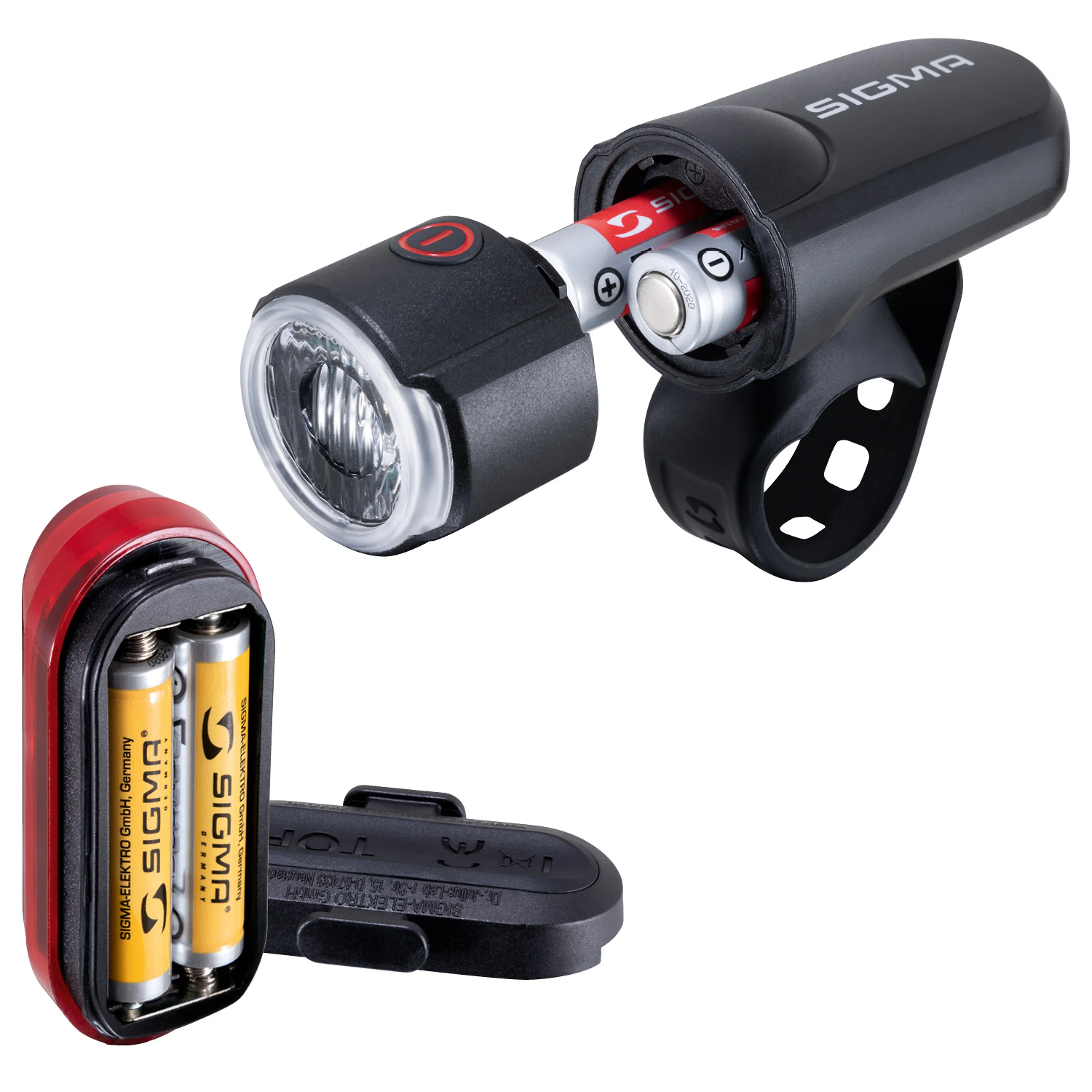 Light set AURA 30 Set Black/ red 2 x AA + 3 x AAA, 30 lux, S