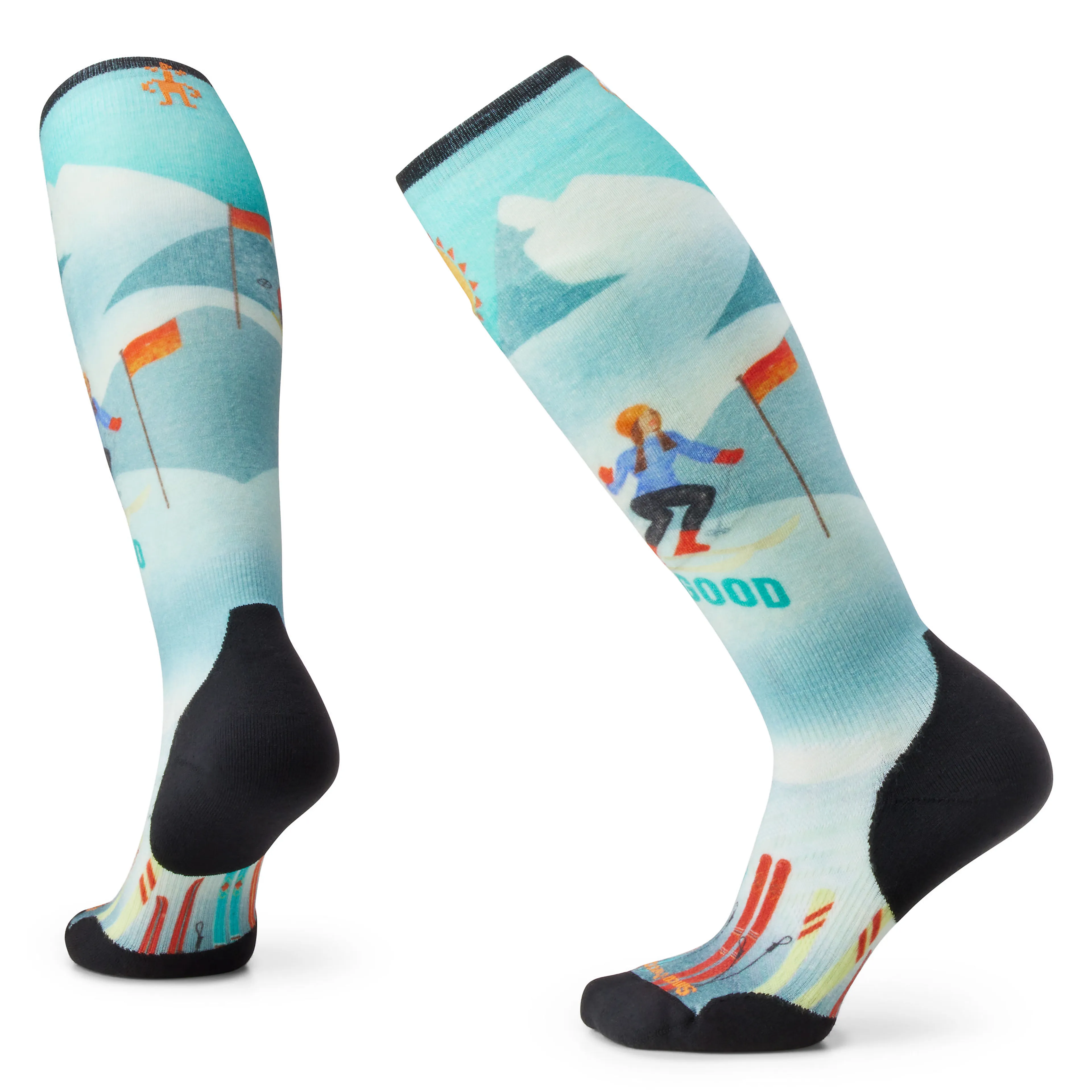 Women's Ski Targeted Cushion Snow Bunny Print OTC Socks Women's Ski Targeted Cushion Snow Bunny Print OTC Socks