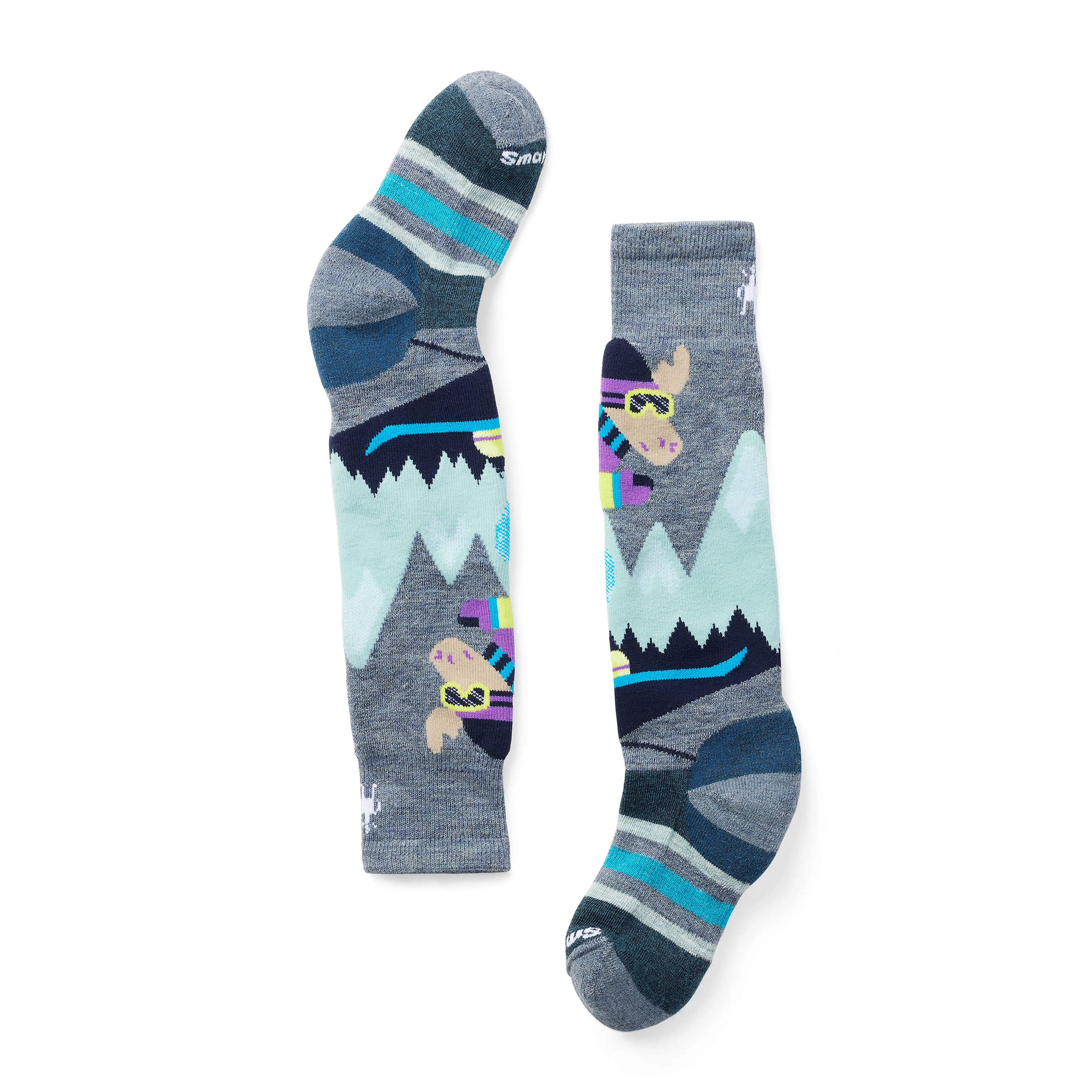Kids' Wintersport Full Cushion Mountain Moose Pattern OTC Socks