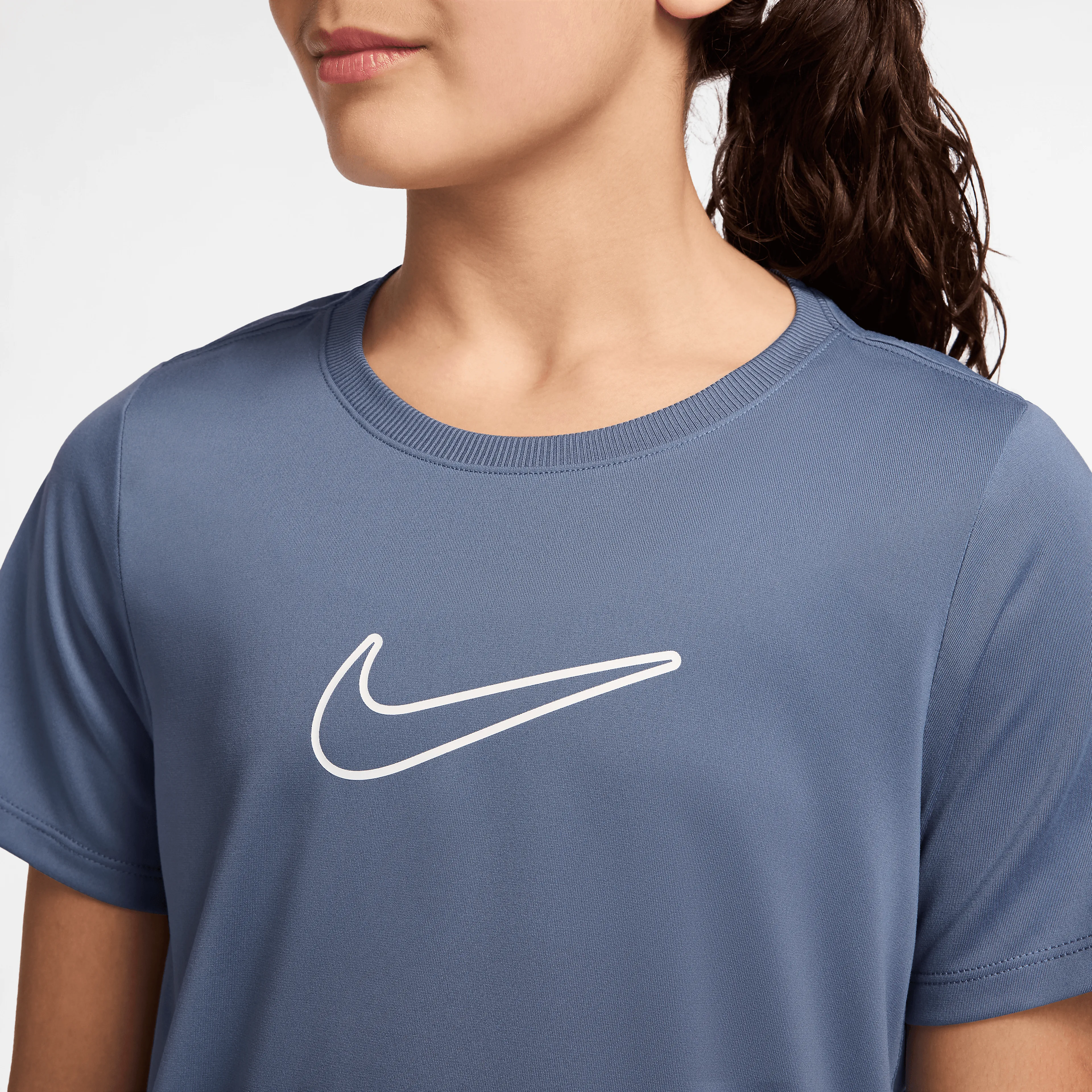Nike One Fitted Big Kids' (Girls') Dri-FIT Short-Sleeve Top