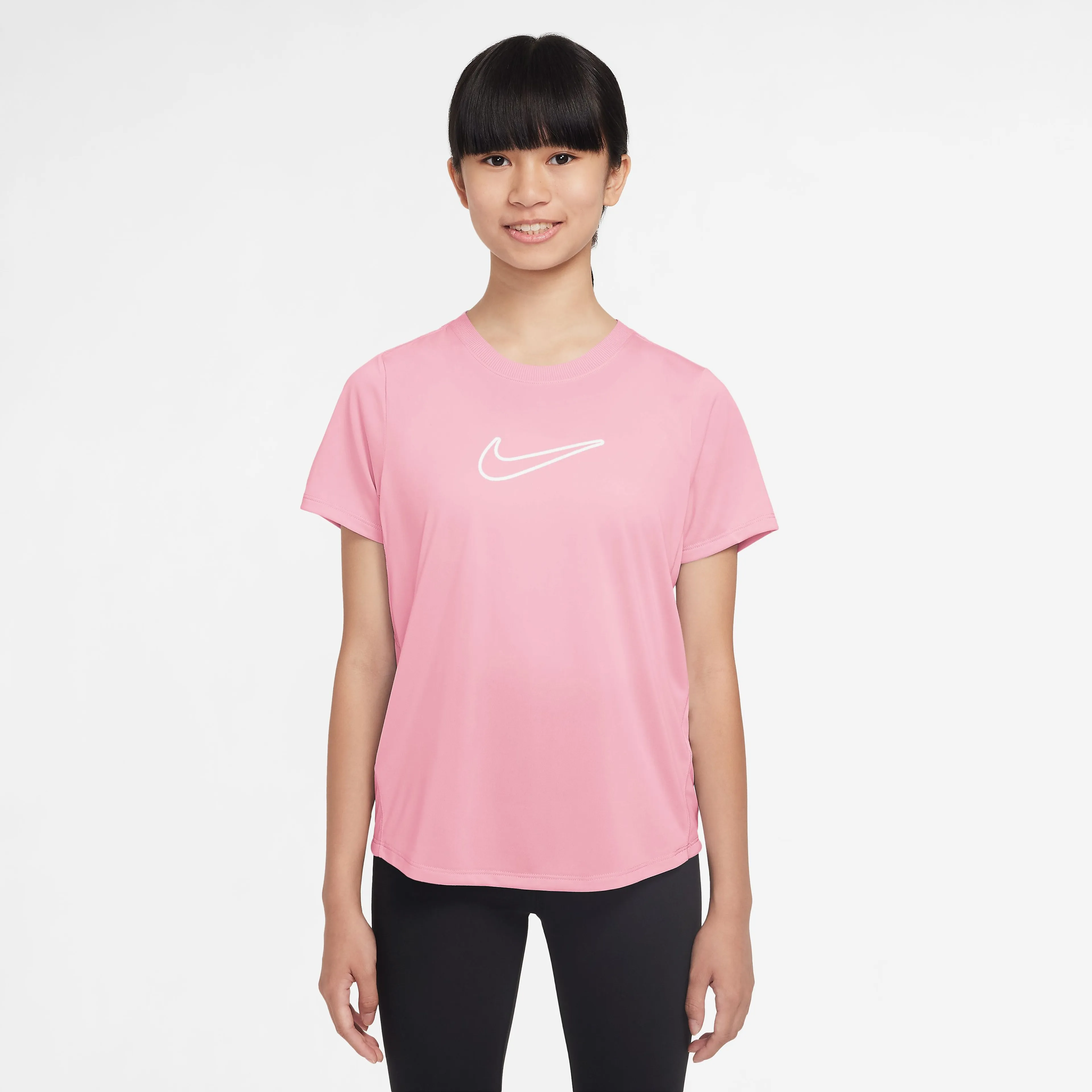Nike One Fitted Big Kids' (Girls') Dri-FIT Short-Sleeve Top