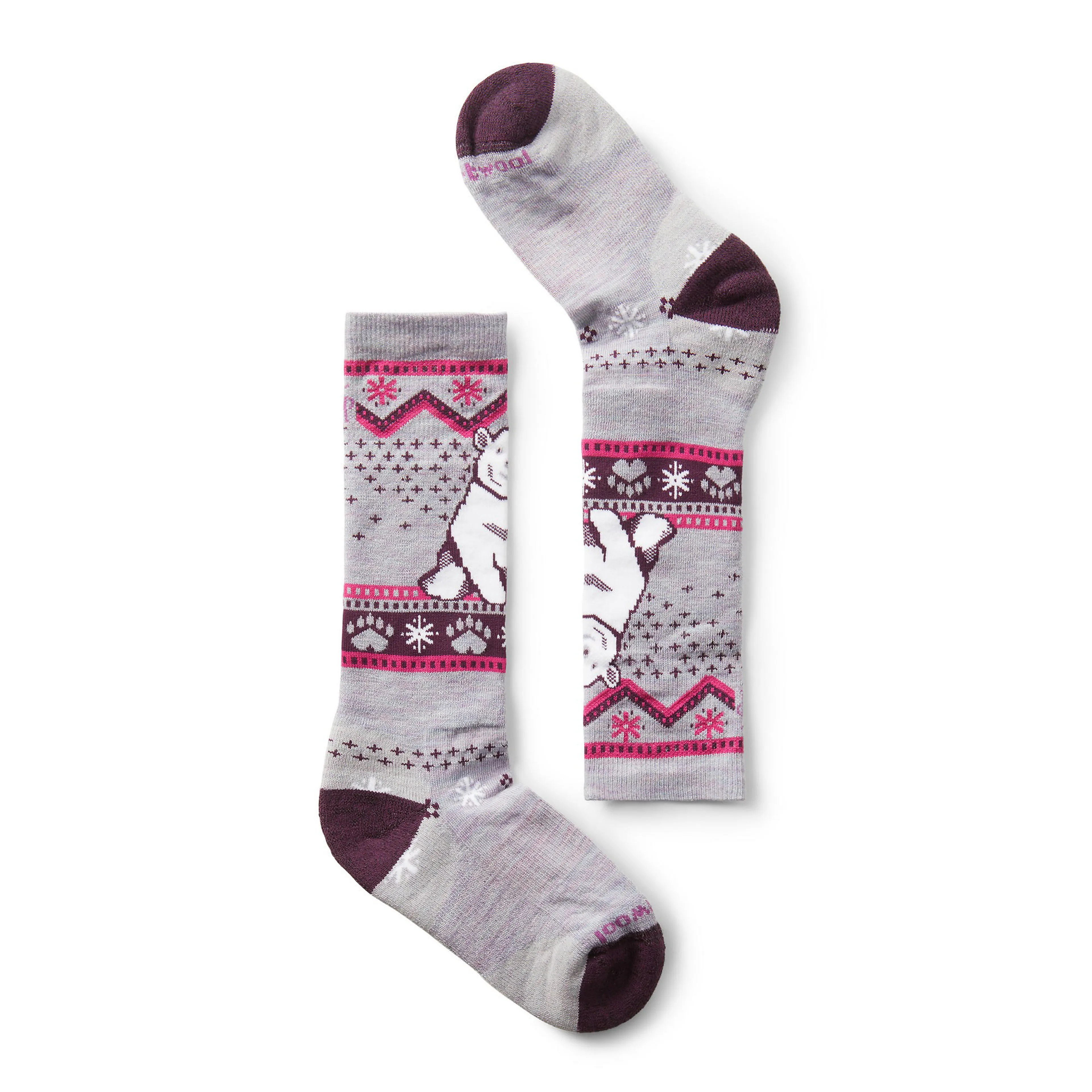 Kids' Wintersport Full Cushion Polar Bear Pattern OTC- Recycled Socks