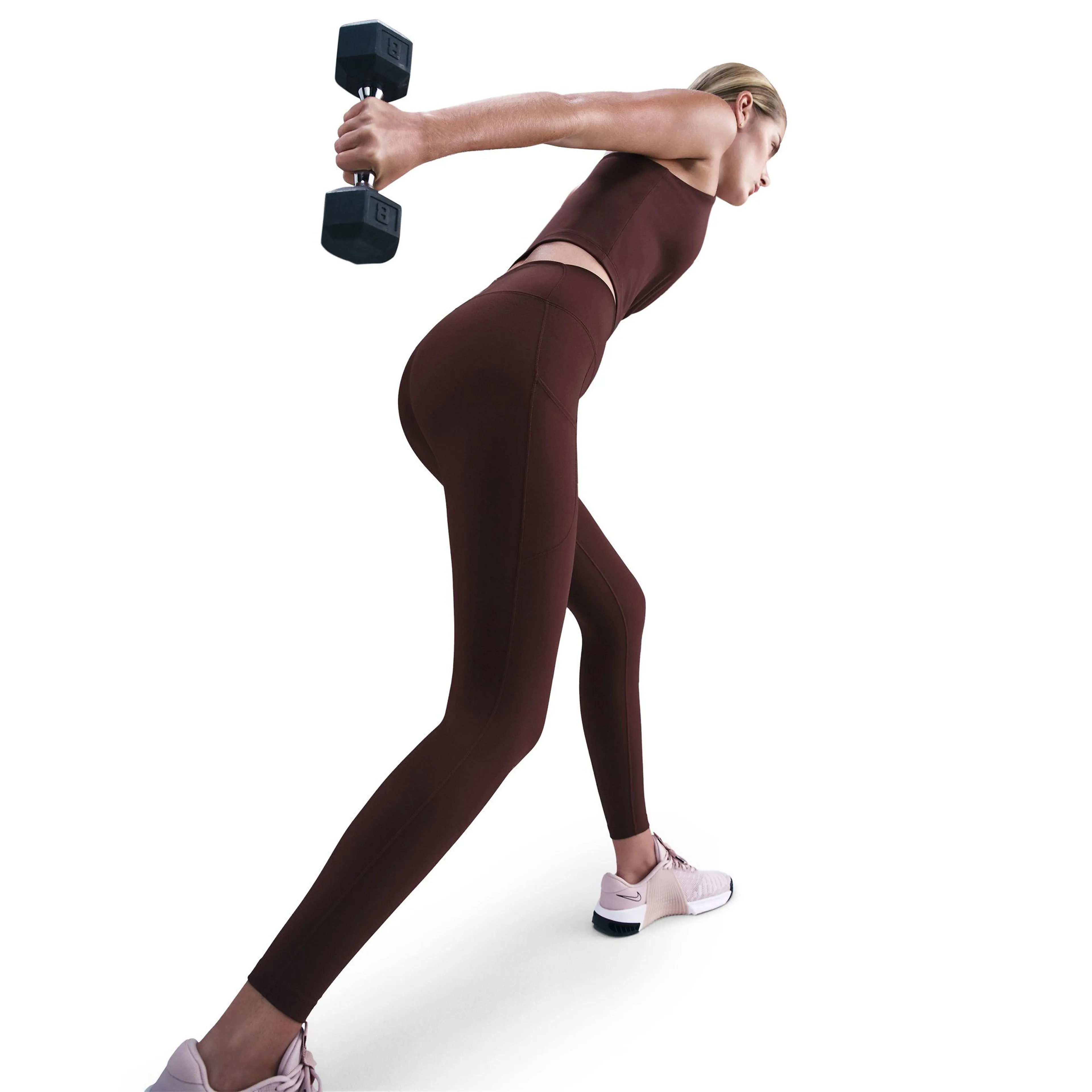 One Women's High-Waisted 7/8 Leggings with Pockets