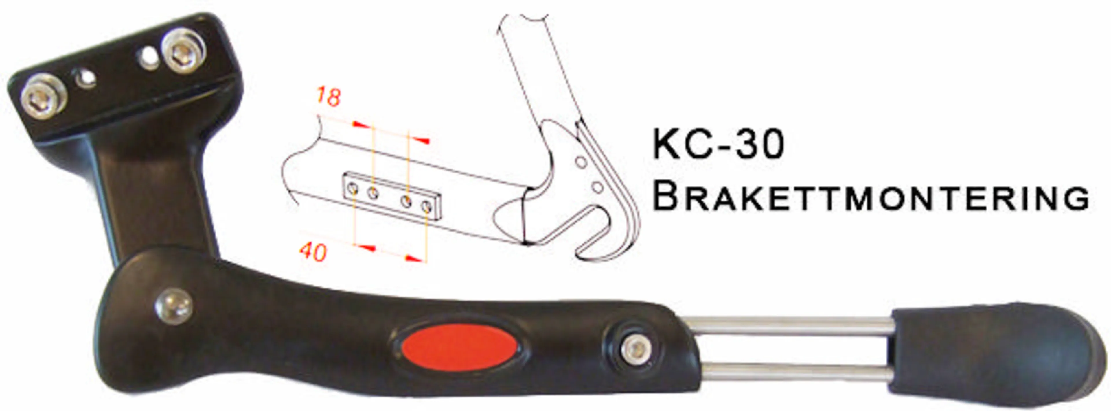 Støtte 24-28 m/2-skruer 18 og 40mm avstand