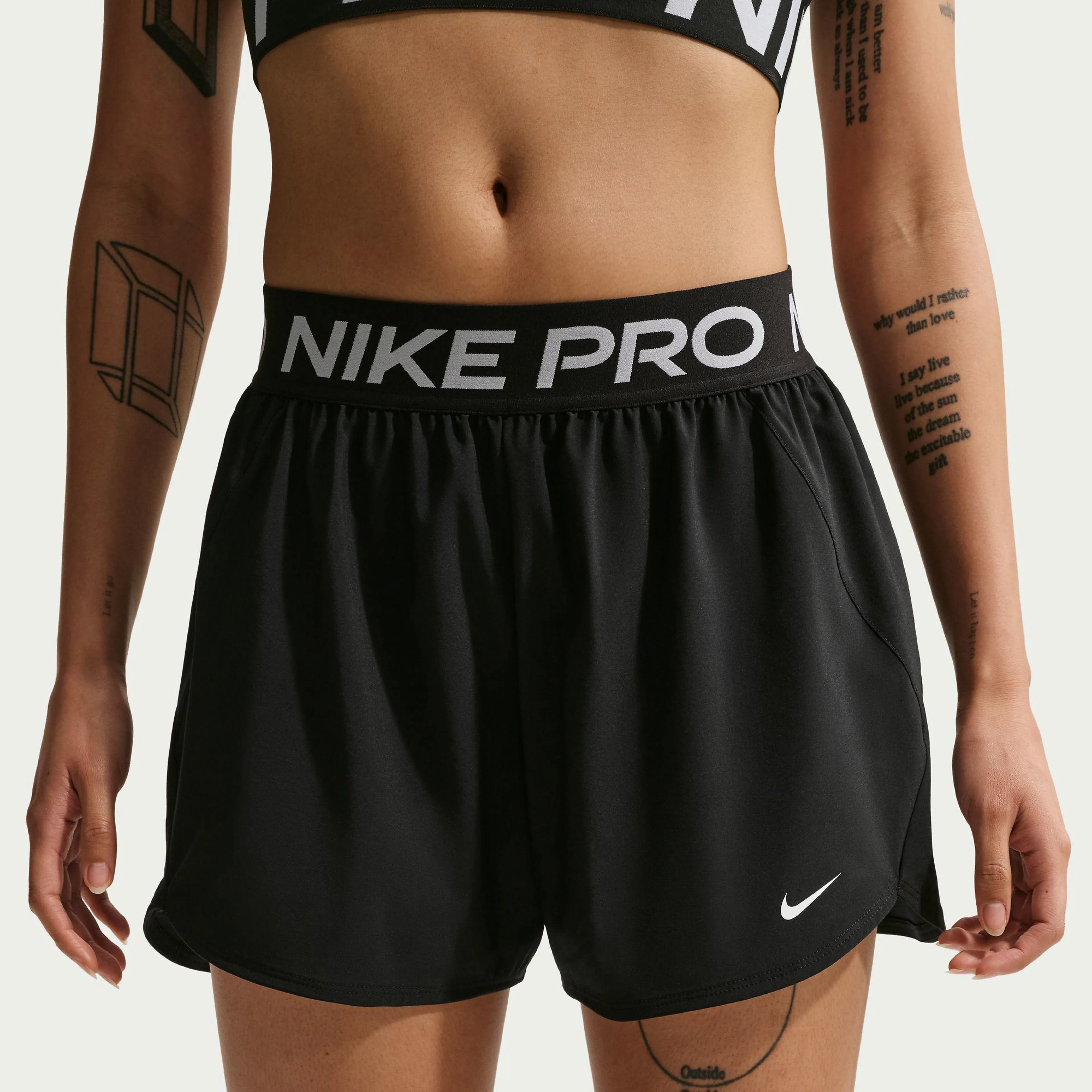 Pro Women's Dri-FIT Mid-Rise Brief-Lined 3" Woven Shorts