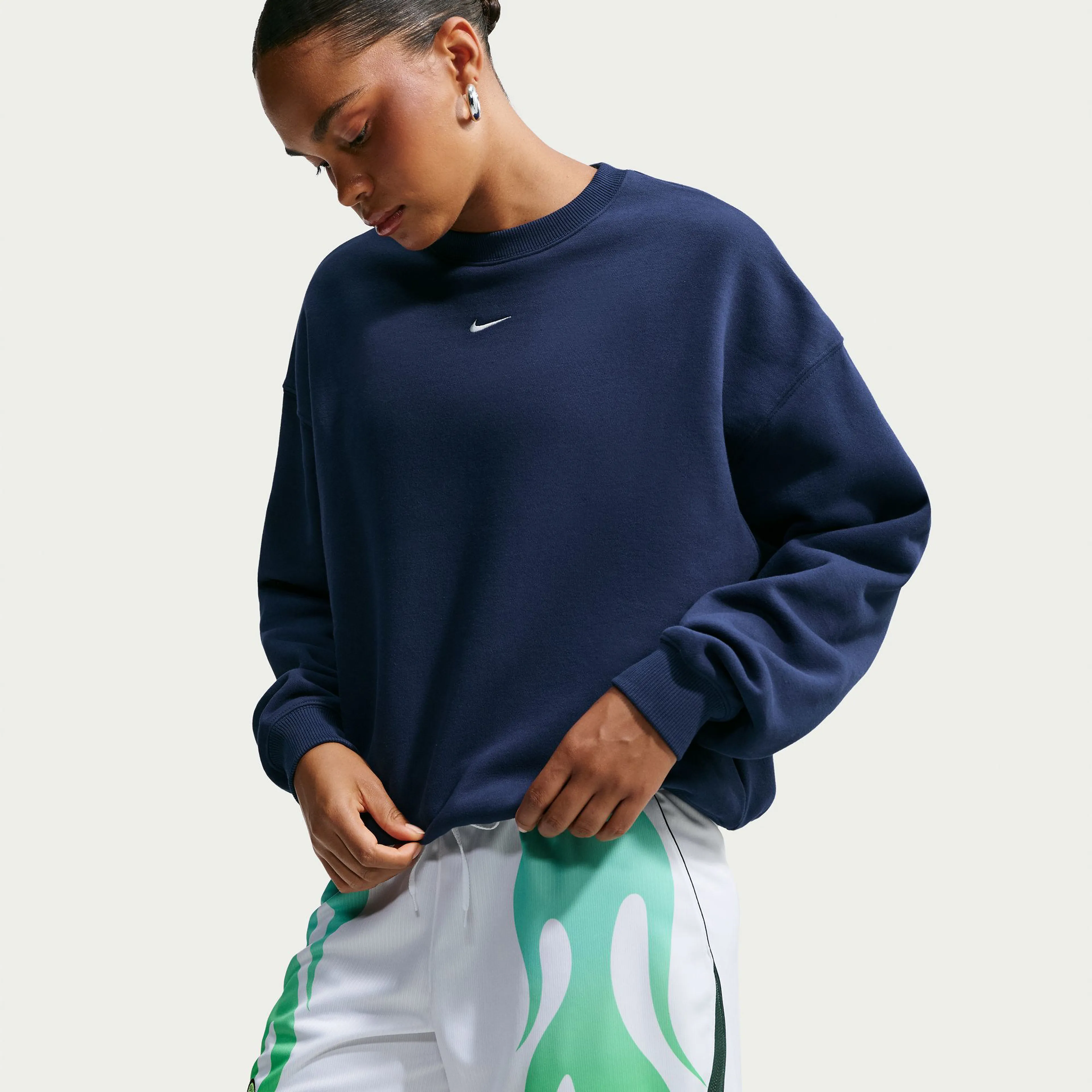 Studio Fleece Medium Weight Women's Oversized Crew-Neck Sweatshirt