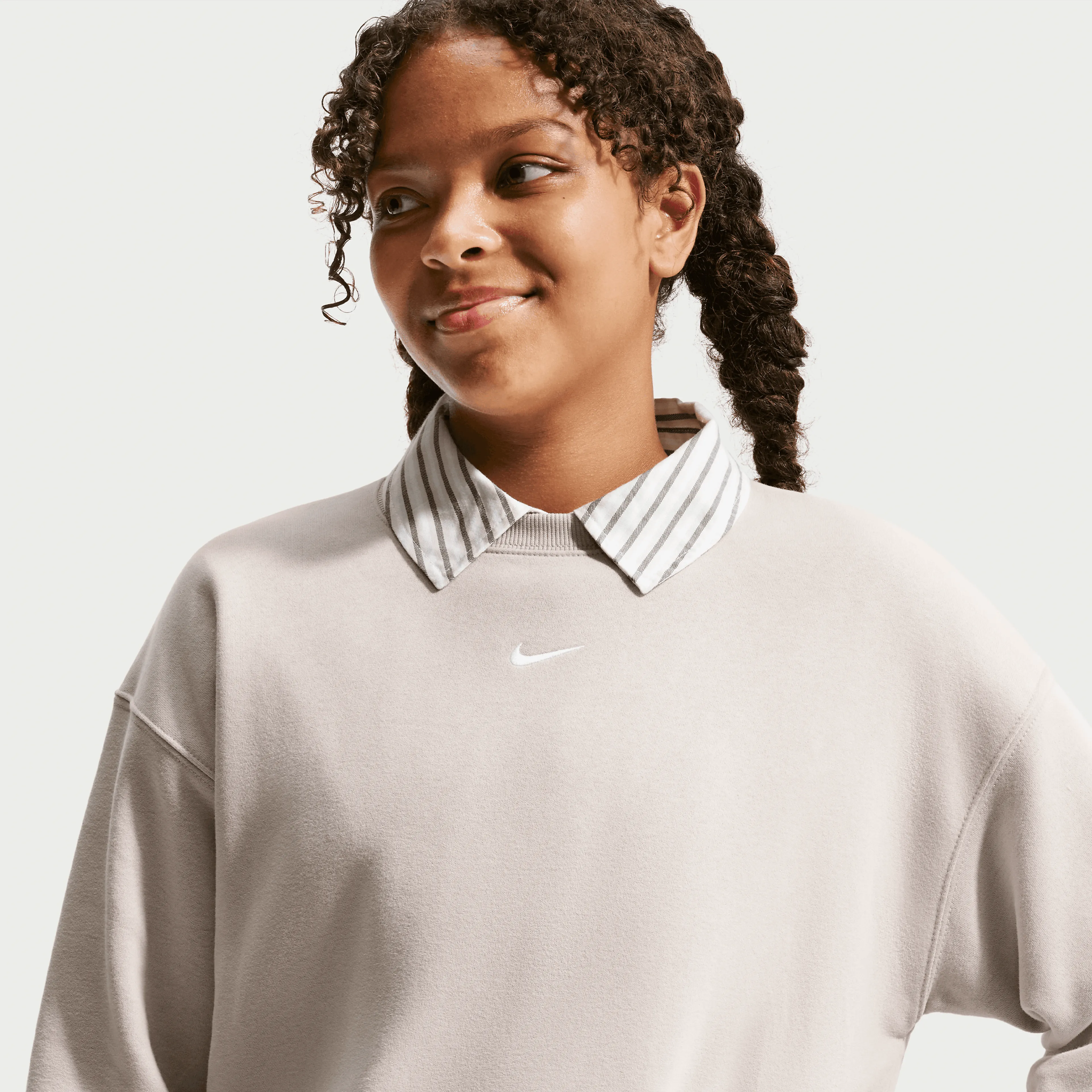Sportswear Studio Girls' Boxy Fleece Crew-Neck